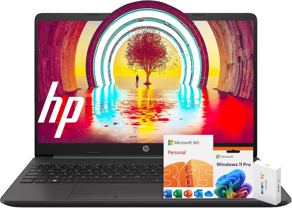 HP 15 Laptop(Include 1 Year Office 365), 16GB RAM, 256GB SSD, 15.6" FHD 1080p IPS Display, AMD Athlon Silver 3050U Processor, Ethernet Port RJ-45, SD Card Reader, Windows 11 Pro, WOWPC Recovery USB