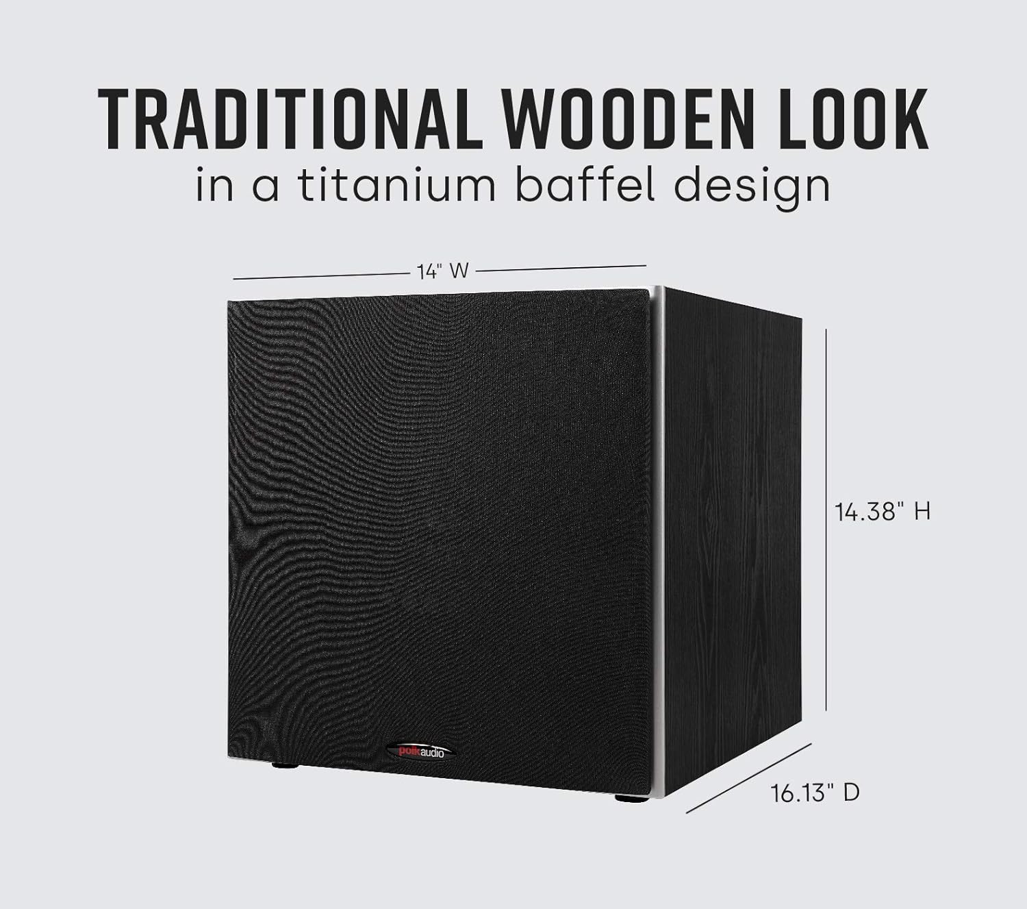 Polk Audio PSW10 10" Powered Subwoofer Home Audio – Power Port Tech, Up to 100 Watts, Big Bass in Compact Design, Easy Setup with Home Theater, Timbre-Matched with Monitor & T-Series Polk Speakers