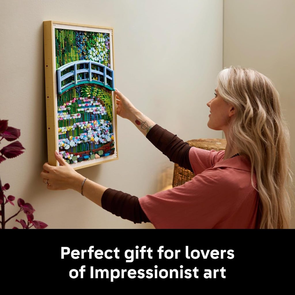 LEGO Art Claude Monet – Bridge Over a Pond of Water Lilies - Building Sets for Adults, Ages 18+ - Wall Decor for Living Room or Home Office - Gift for Women & Men - 31220