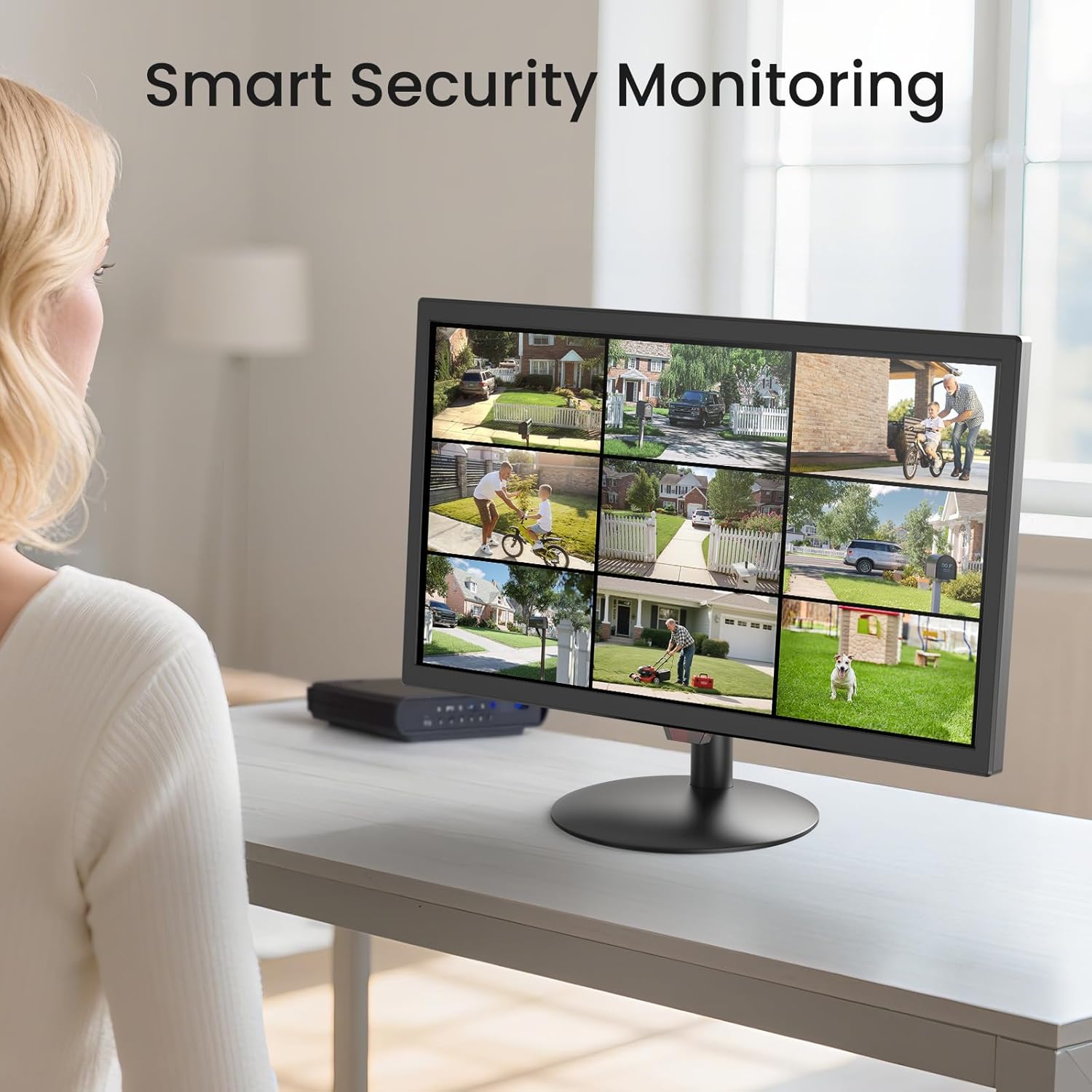 Eyoyo Security Camera Monitor 22-inch, 1080P FHD 75Hz LED PC Screen with HDMI VGA AV BNC USB Inputs, Built- in Speakers, Video Monitor for CCTV NVR DVR