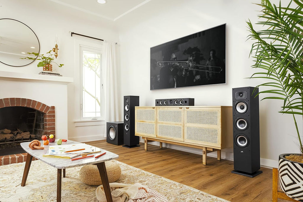 Polk Monitor XT60 Tower Speaker - Hi-Res Audio Certified, Dolby Atmos, DTS:X & Auro 3D Compatible, 1" Tweeter, 6.5" Dynamically Balanced Woofer, (2) 6.5" Passive Radiators (Single, Midnight Black)