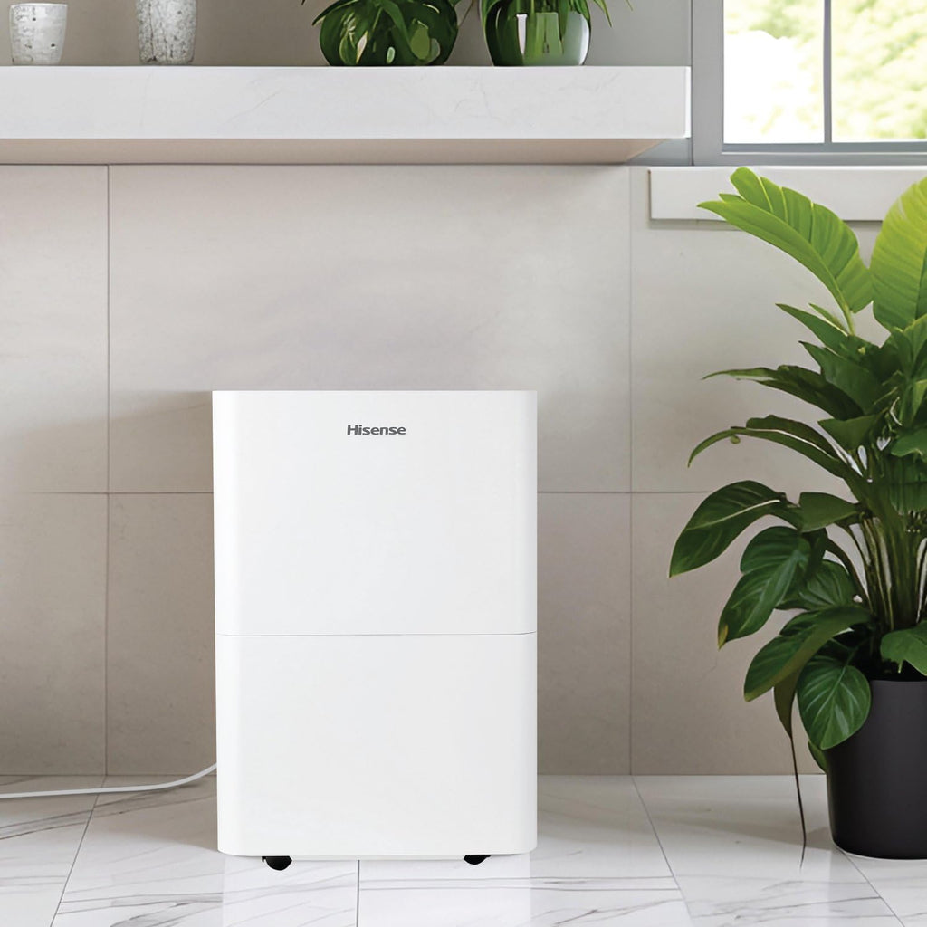 Hisense 35 Pint Compact Portable Dehumidifier with Slide-Out Bucket, Energy Efficient Quiet Humidity Absorber for Bathroom Bedroom Garage Attic Home Crawl Space, 3000 Sq. Ft.