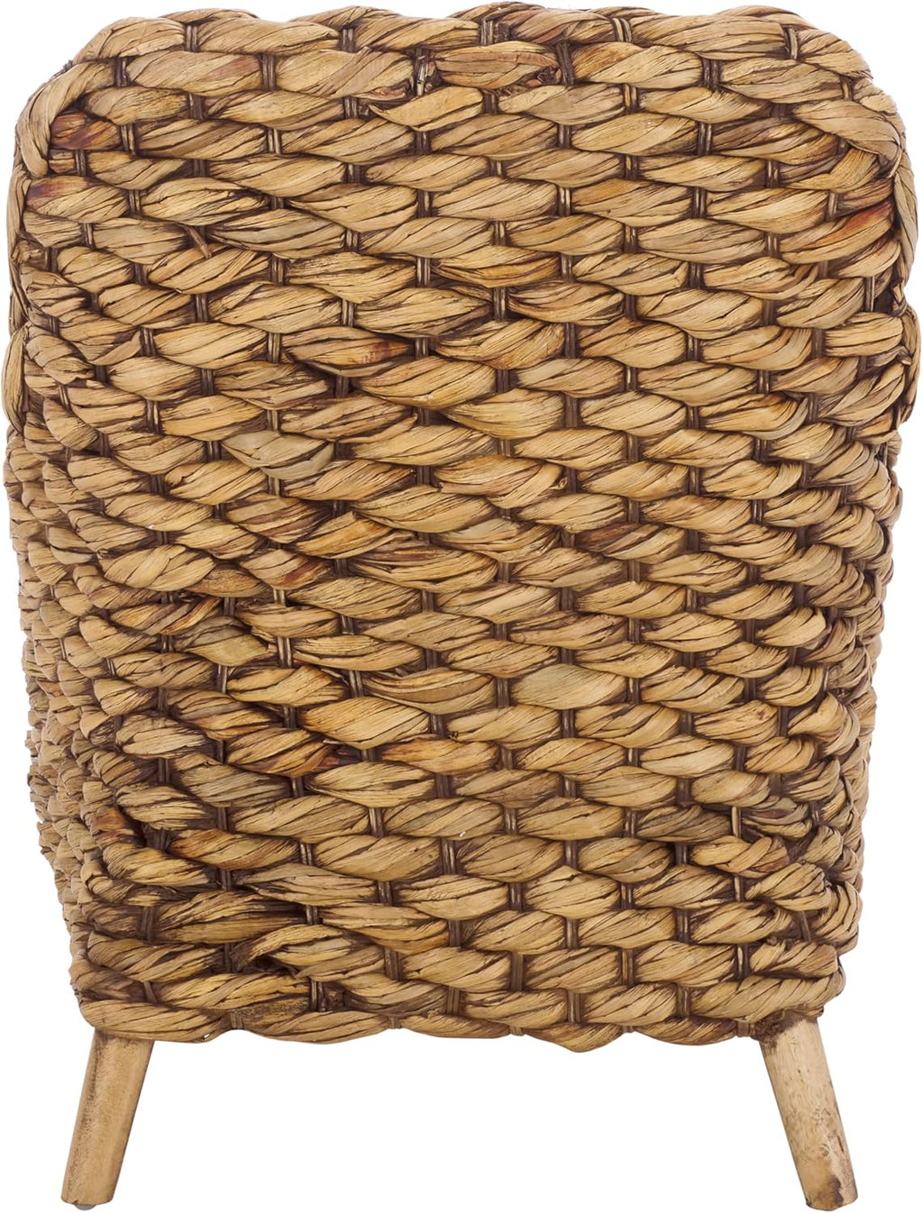 SAFAVIEH Home Collection Purrl Tropical Coastal Brown Wash Solid Wood Hyacinth Accent Chair with Cushion (Fully Assembled)