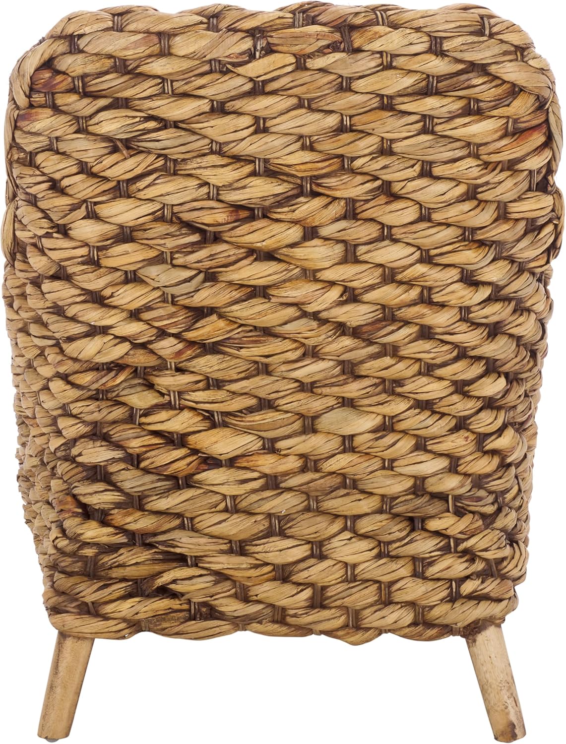 SAFAVIEH Home Collection Purrl Tropical Coastal Brown Wash Solid Wood Hyacinth Accent Chair with Cushion (Fully Assembled)
