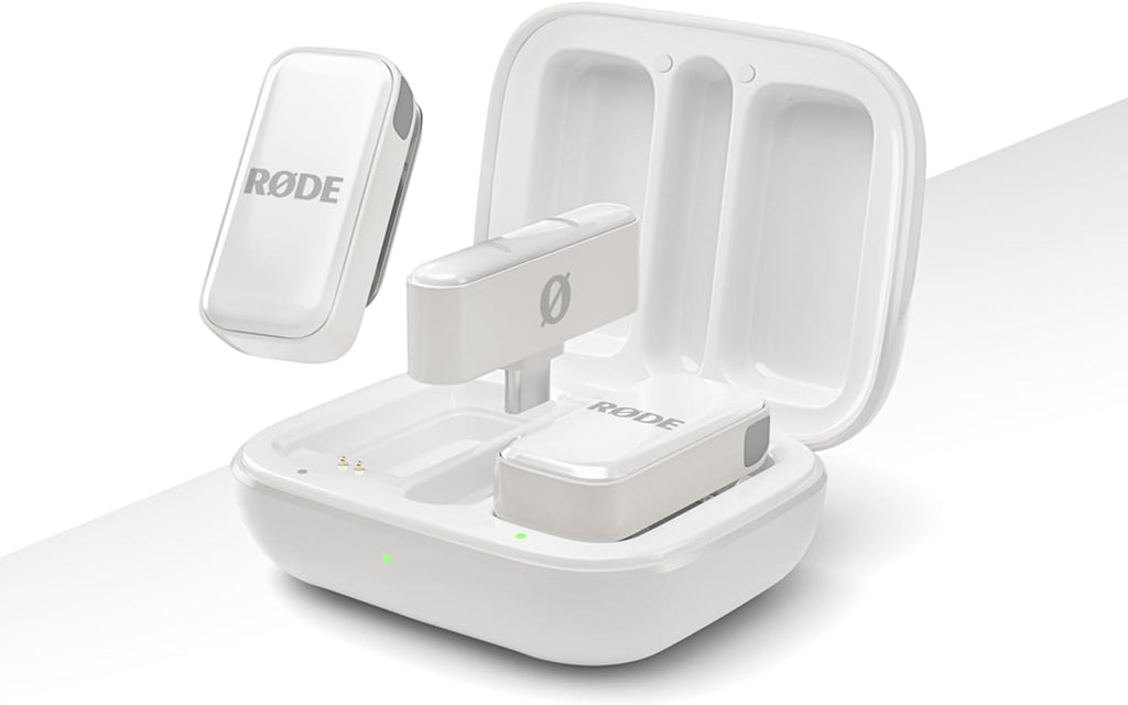 RØDE Wireless Micro - Compact Wireless Microphone, Two Mics with Charge Case for Smartphone Content Creation - USB-C, White