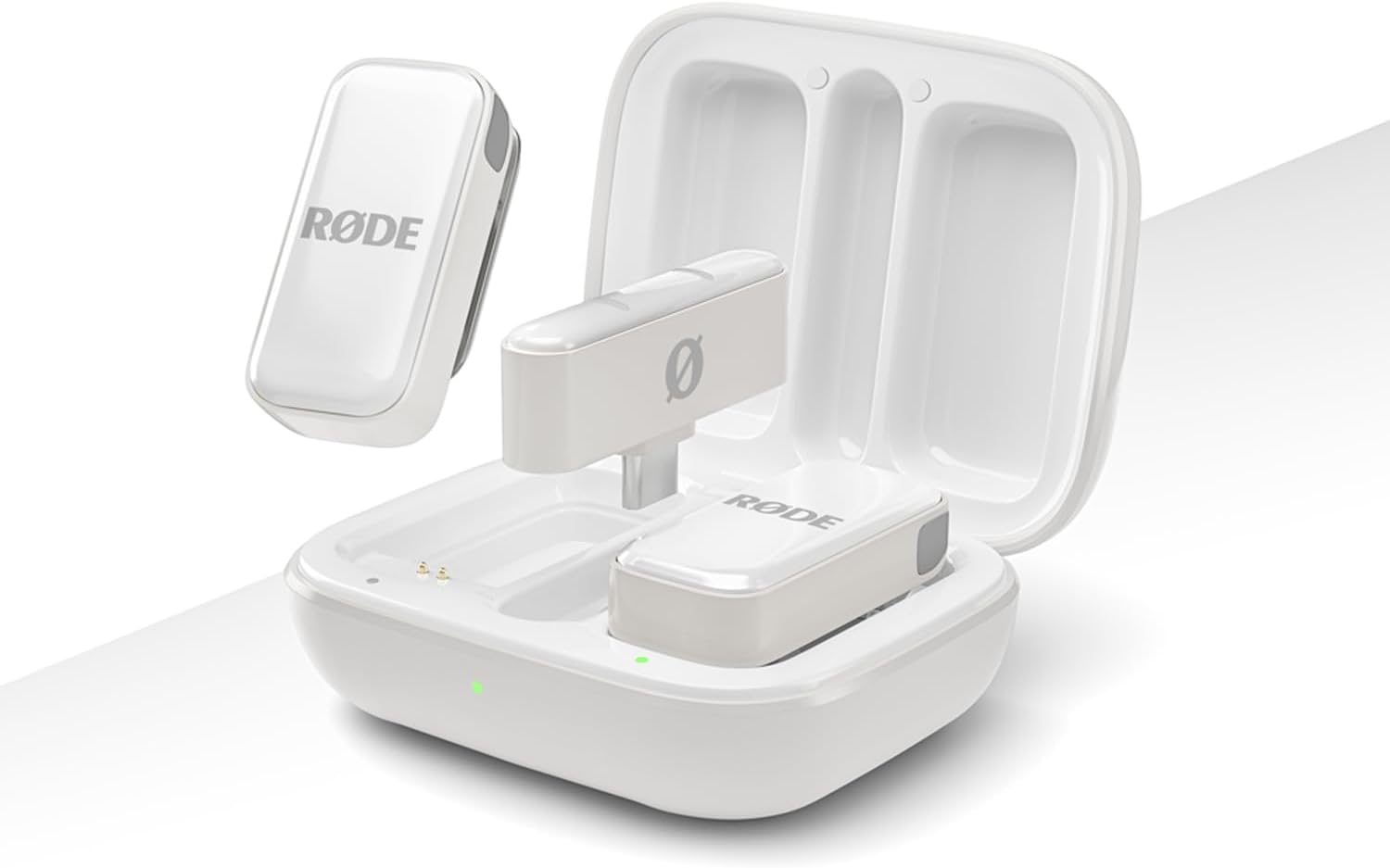 RØDE Wireless Micro - Compact Wireless Microphone, Two Mics with Charge Case for Smartphone Content Creation - USB-C, White