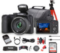 Kodak Pixpro AZ255 Digital Camera in Black (AZ255BK) Bundle Including: 128 GB Memory Card, Rechargeable Batteries, Case, Flexible Tripod, Neck Strap, Lens Caps, Full Cleaning Kit, More Accessories
