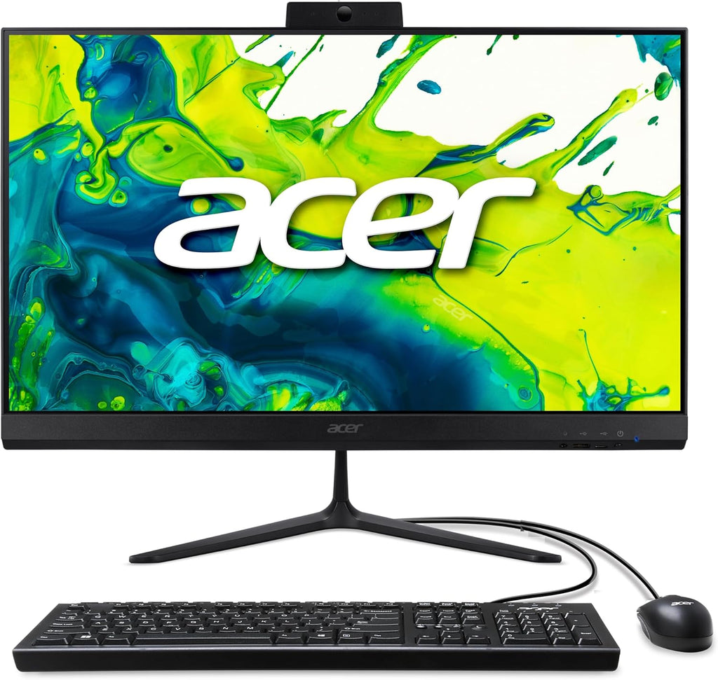 acer Aspire C24 AIO Desktop | 23.8" Full HD IPS 120Hz Display | AMD Ryzen 5 7430U Hexa-Core Processor | AMD Radeon Graphics | 16GB DDR4 | 512GB SSD | Wi-Fi 6E | USB Keyboard & Mouse | C24-2G-UR15