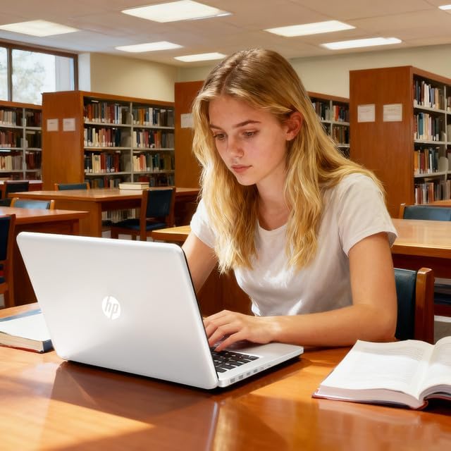 HP Ultrabook Laptop with Copilot AI • Intel Processor • 8GB RAM • 192GB SSD + 1TB Cloud Storage • Microsoft 365 • Windows 11 • Wi-Fi 6 • Portable Student Laptop