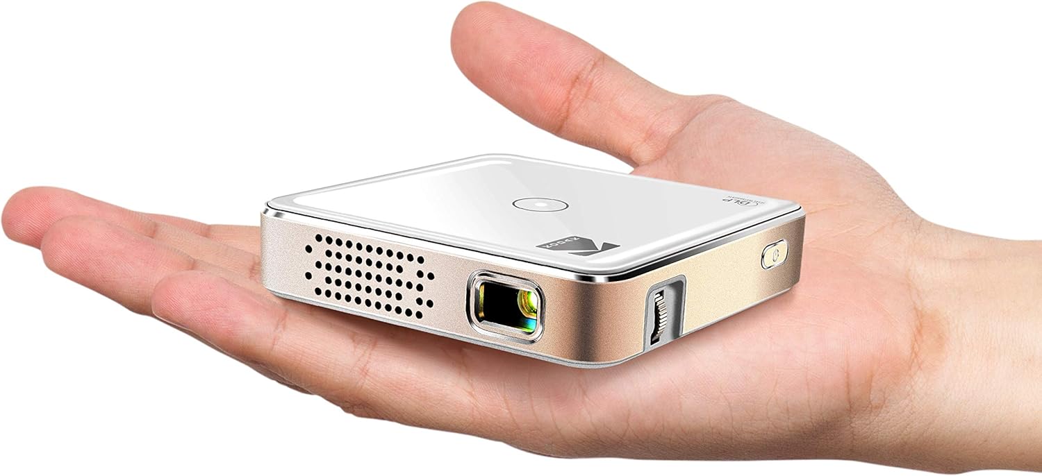Kodak Ultra Mini Portable Projector - HD 1080p Support LED DLP Rechargeable Pico - 100 Display Built-in Speaker - HDMI USB and Micro SD - Compatible with iPhone iPad Android Phones"