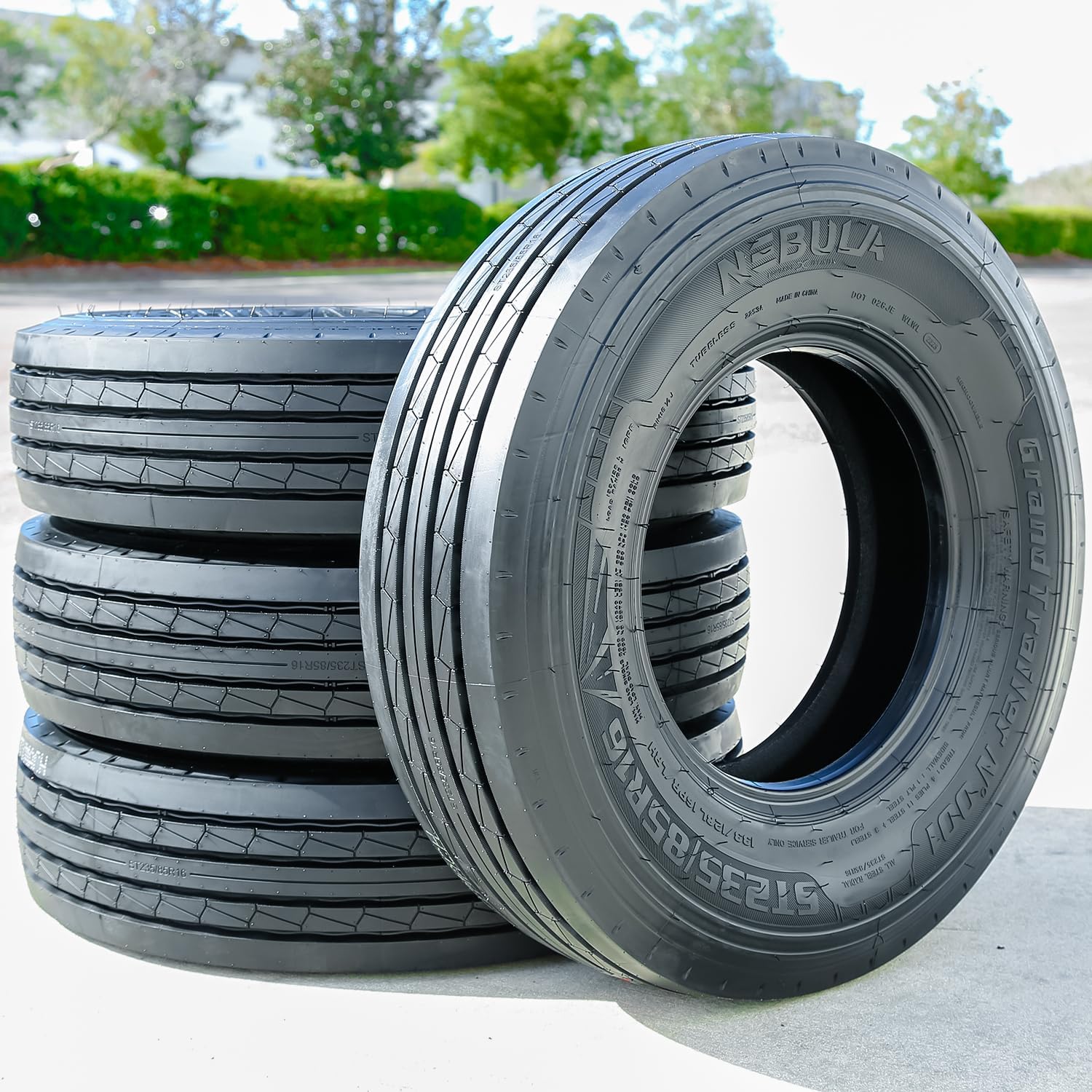 Nebula Grand Trailer-N' 001 All Steel Heavy Duty Premium Trailer Radial Tire-ST235/85R16 235/85/16 235/85-16 133/128L Load Range H LRH 16-Ply BSW Black Side Wall