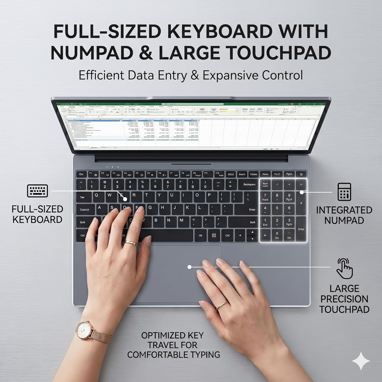 Laptop Computer 15.6 inch, Compatible with Windows 11, Core CPU(Beats Pentium, Celeron), Up to 3.4GHz, 4GB RAM, 128GB SSD, Up to 2TB, 15.6" FHD IPS 1920x1080, for Students, Business