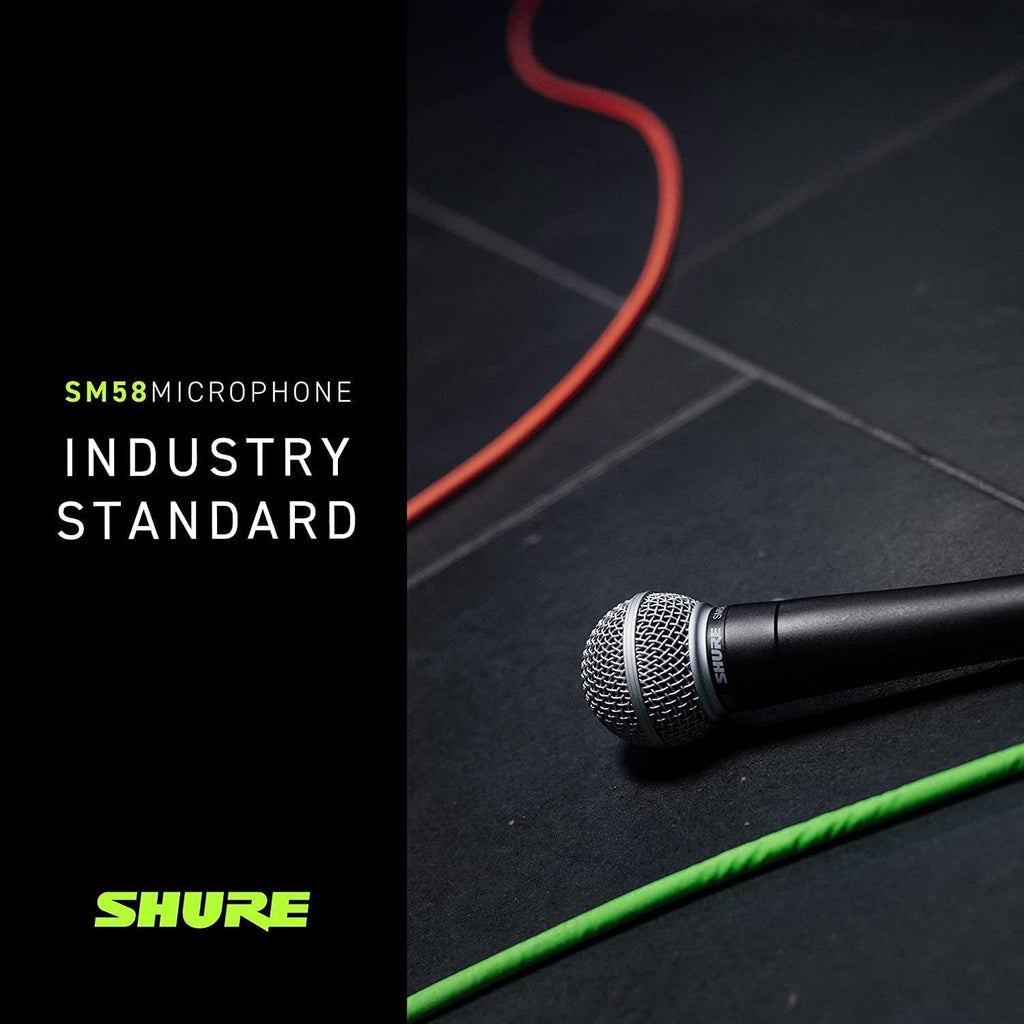 Shure SM58-LC Dynamic Vocal Microphone – Professional Handheld Cardioid XLR Mic for Singing, Live Performance, Studio Recording, Podcast & Broadcast, Black