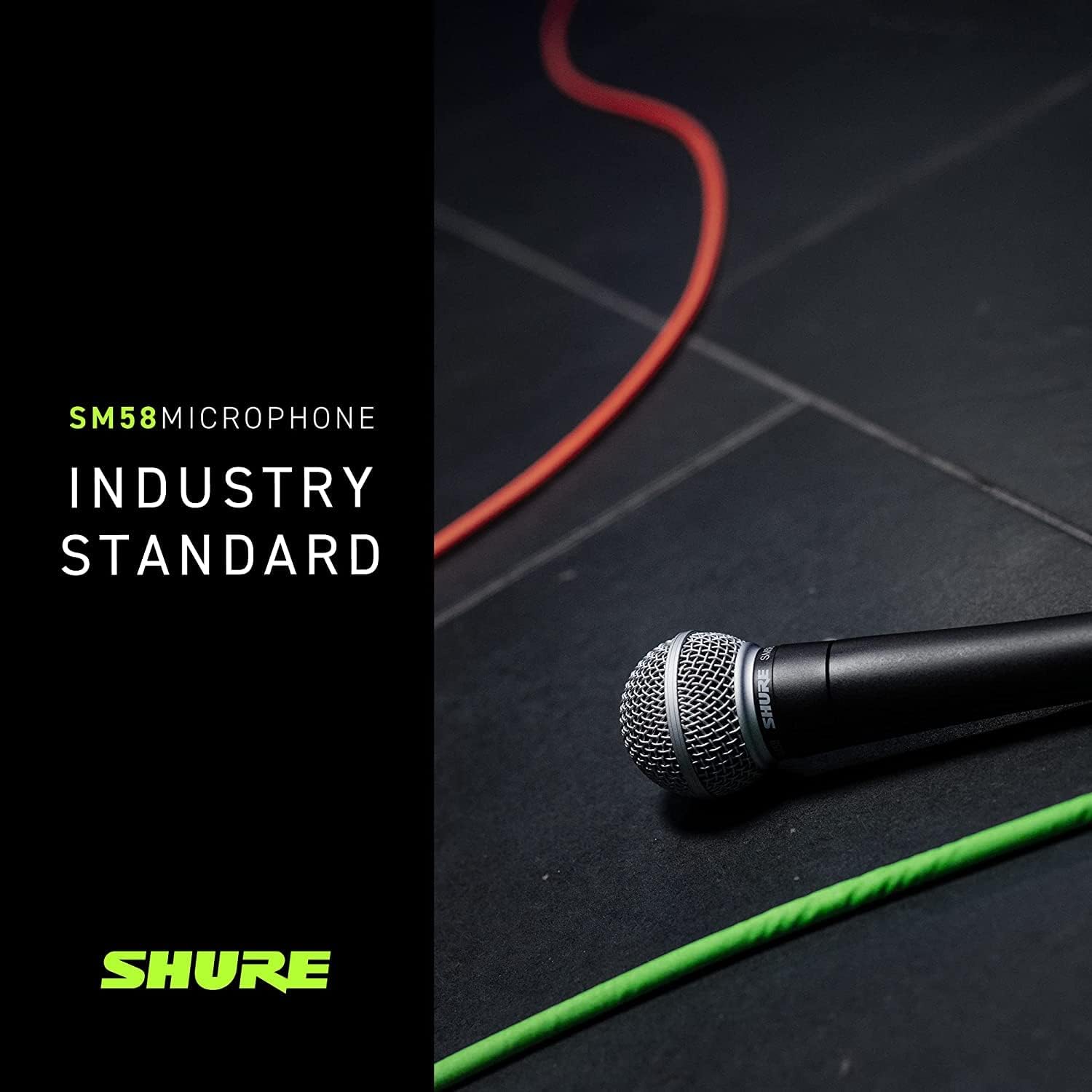 Shure SM58-LC Dynamic Vocal Microphone – Professional Handheld Cardioid XLR Mic for Singing, Live Performance, Studio Recording, Podcast & Broadcast, Black