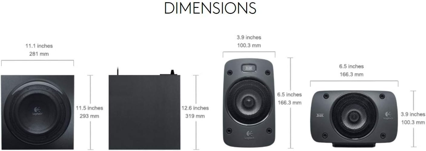 Logitech Z906 5.1 Surround Sound Speaker System - THX, Dolby Digital and DTS Digital Certified - Black