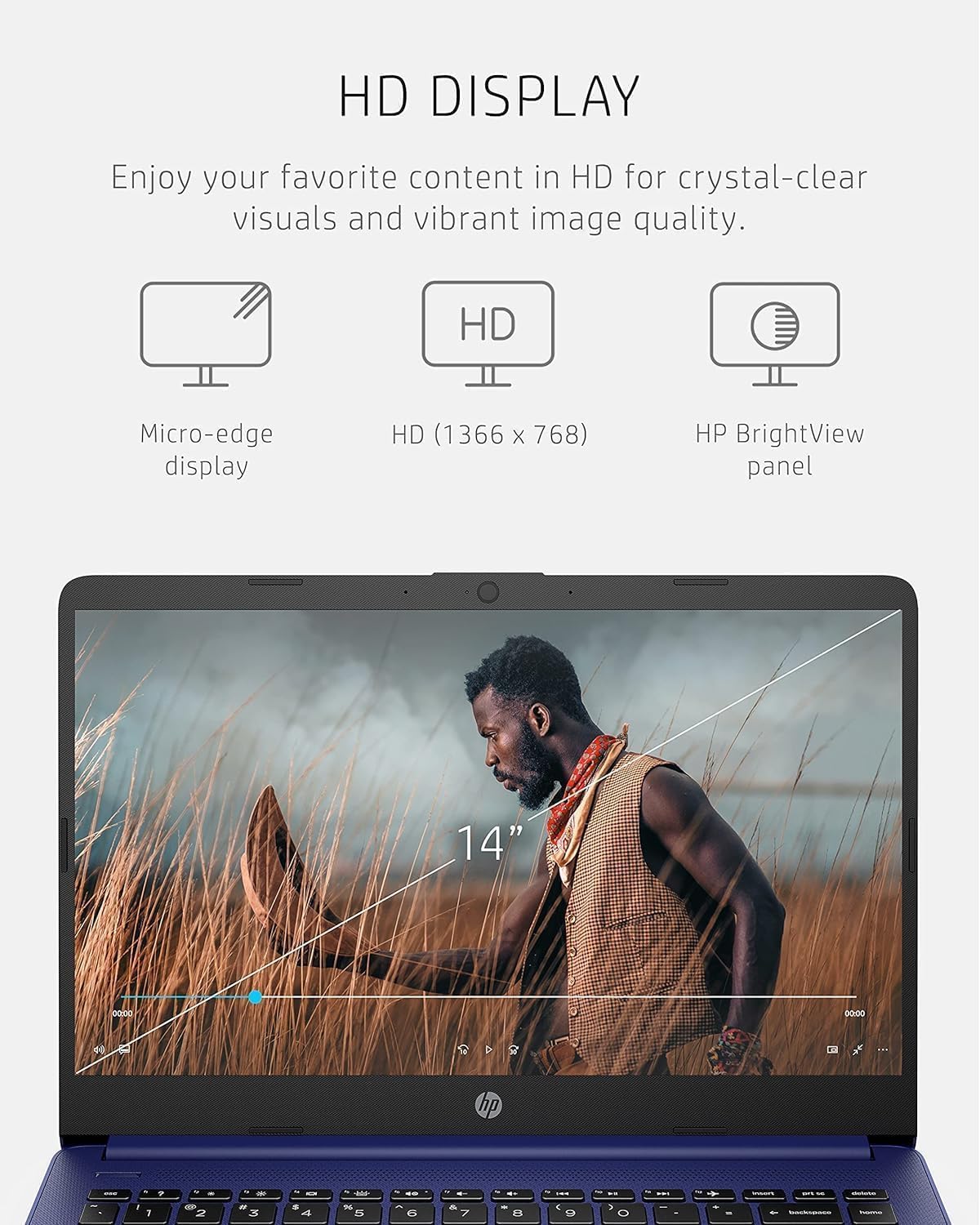 HP 14" HD Laptop | Back to School Limited Edition with 1 Year Microsoft 365 | Intel Quad-Core Processor | 8GB RAM | 576GB Storage | Long Battery Life | Indigo Blue | w/WOWPC Bundle | Windows 11