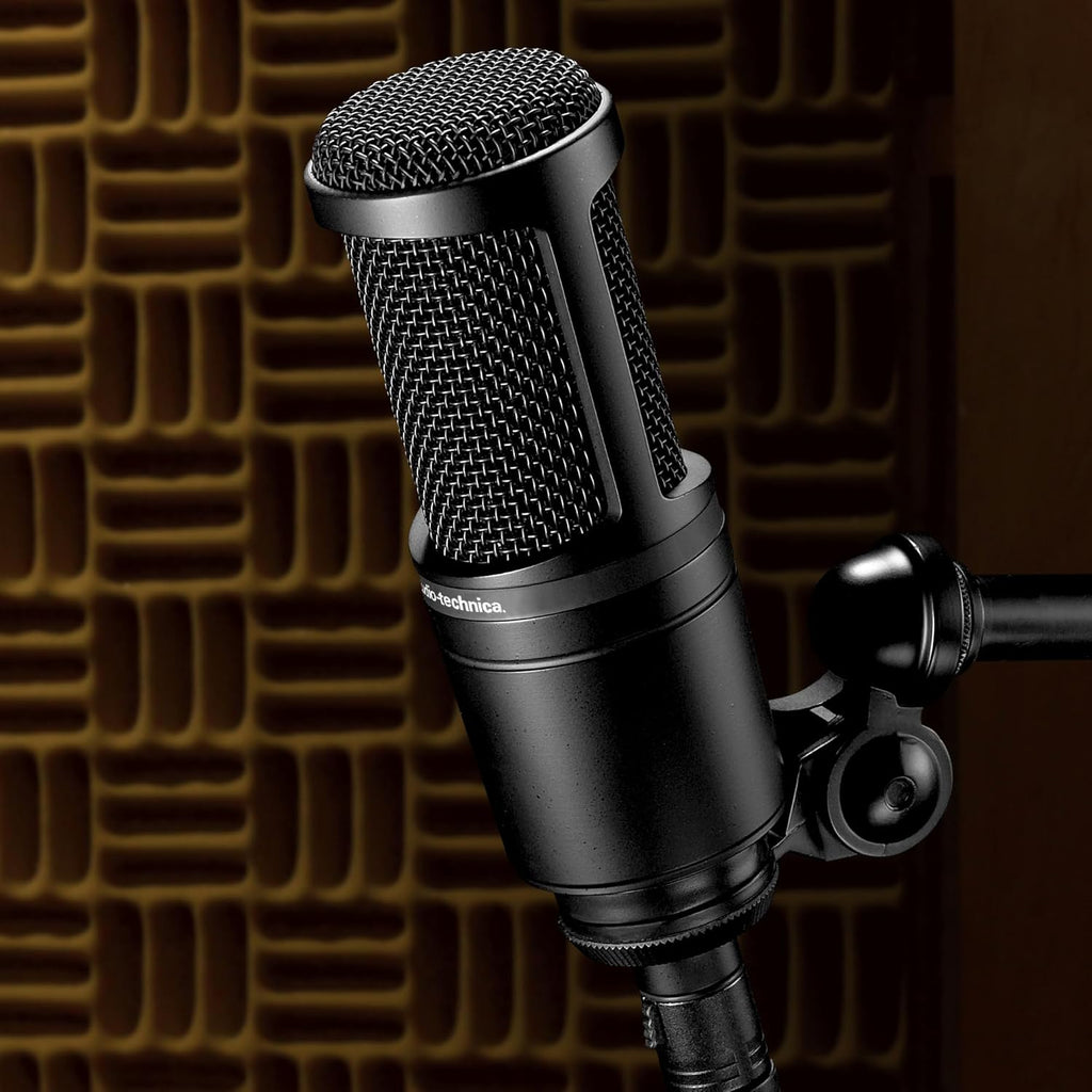 Audio-Technica AT2020 Cardioid Condenser Studio XLR Microphone, Ideal for Project/Home Studio Applications, Black