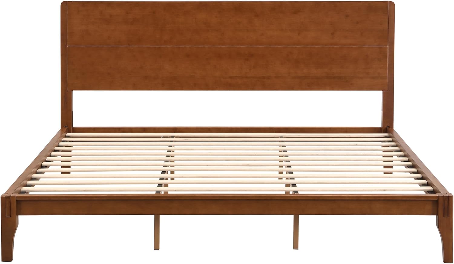 Merax 3 Pieces Bamboo Bedroom Sets, Mid-Century Modern King Size Platform Bed with Tall Headboard, Storage Drawer Night Stands Set, Wood Slats Support, No Box Spring Needed, Easy Assembly, Brown
