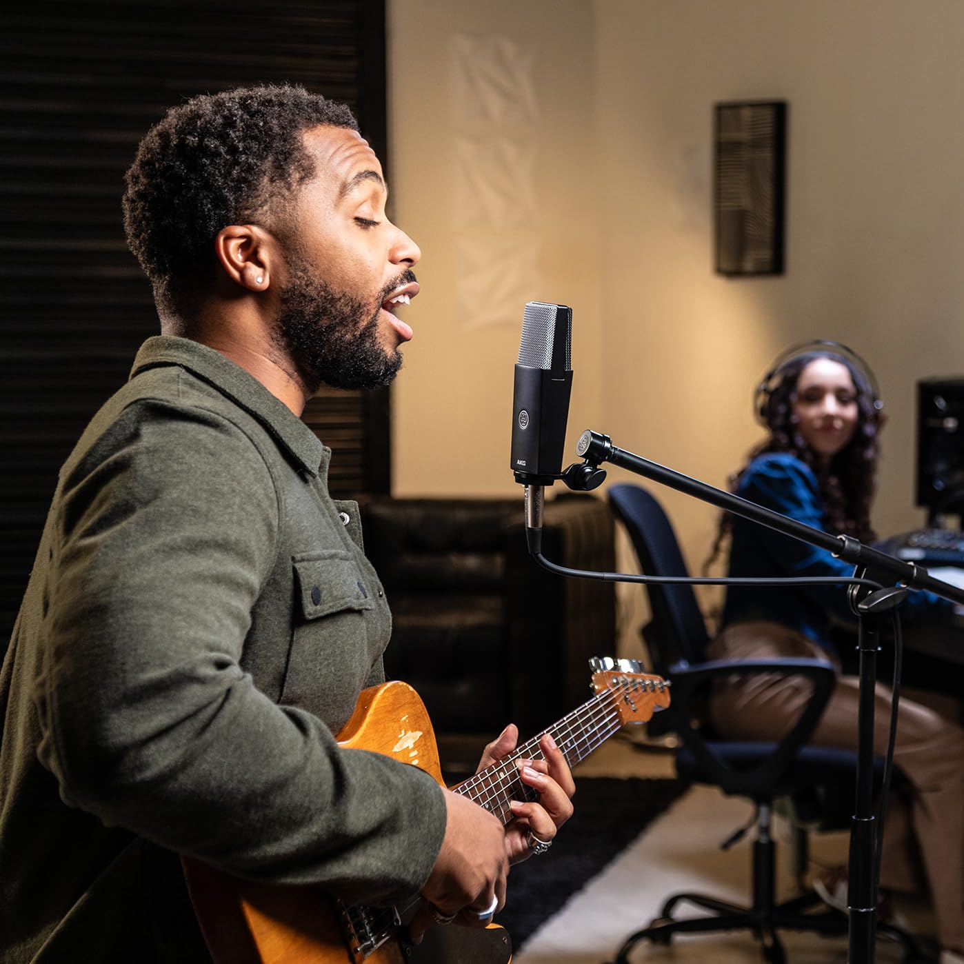 AKG C104 Professional Large Diaphragm Cardioid Condenser Microphone – XLR Studio Mic for Podcasting, Streaming, Broadcasting & Music Recording, Low Noise, High SPL, Sustainable Design