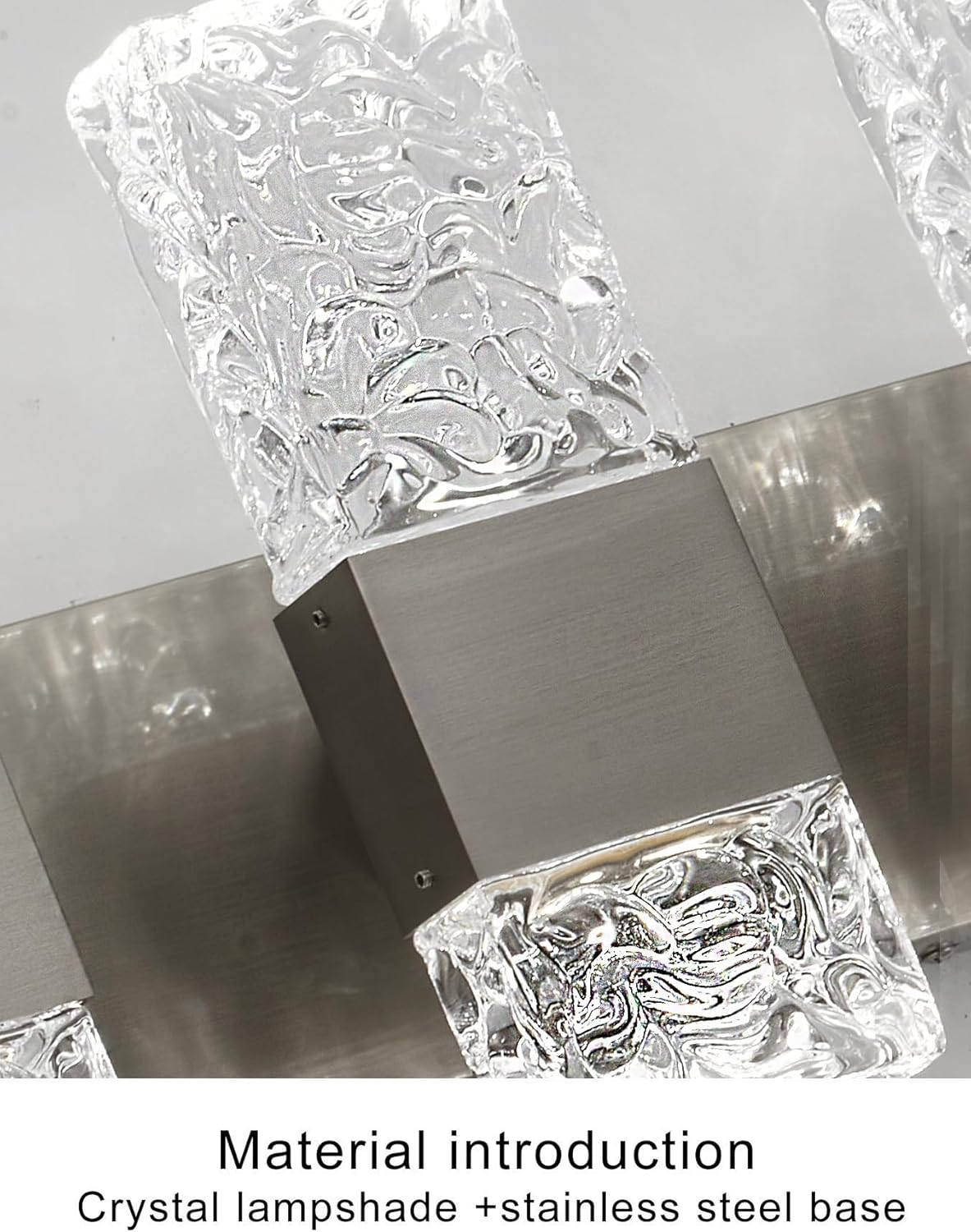 Modern Bathroom Vanity Light fixtures Over Mirror Brushed Nickel Crystal LED Bathroom Lighting fixtures 3 Lights 6000K