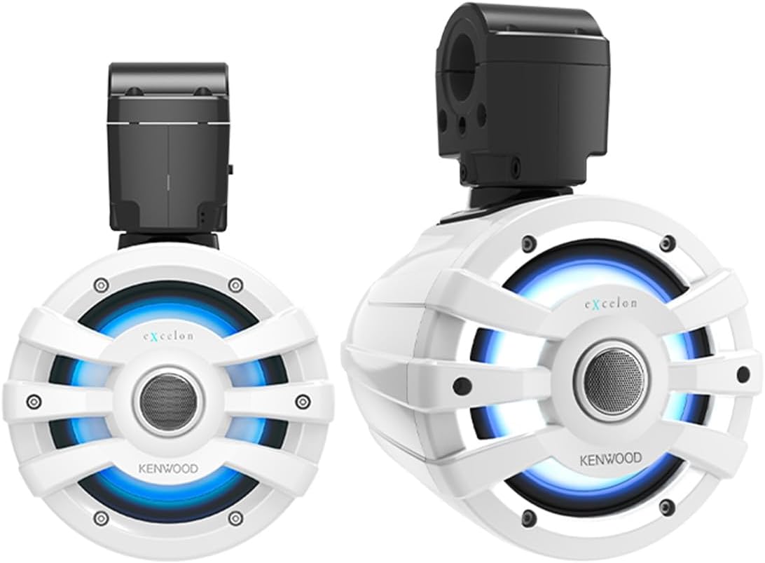 Kenwood XM65TWL 6.5” 2 Way Marine & Powersports Tower Speakers - Pair (White)
