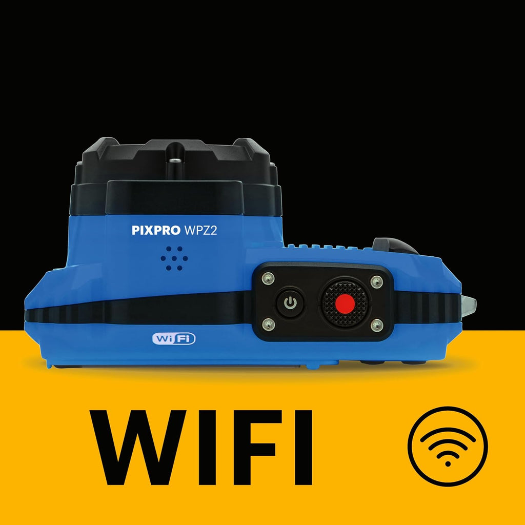 Kodak PIXPRO WPZ2 Waterproof Digital Camera, 16MP with 4X Optical Zoom, Shockproof, Dustproof, 1080p Video, Wi-Fi, Blue