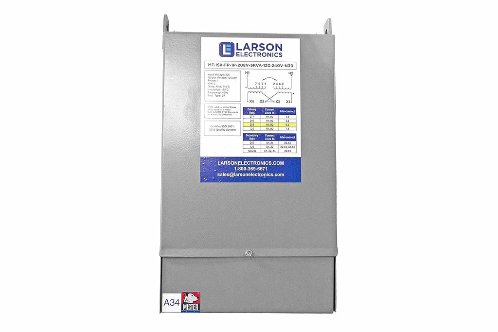 1 kVA Isolation Transformer - 480V Primary - 208V Secondary - NEMA 3R - Fully Potted - 1 Phase
