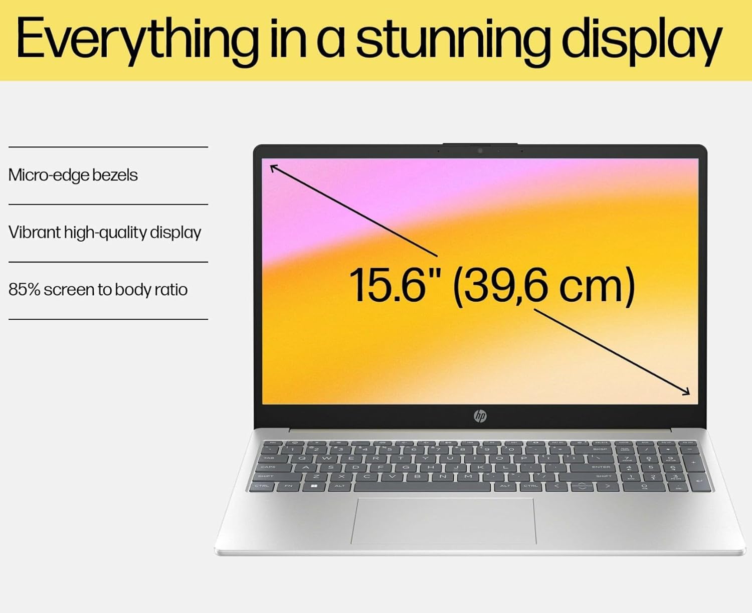HP 15.6" FHD Laptop 2026 Notebook for Students & Remote Work, Intel N100, 32GB RAM, 1TB SSD, Lightweight, Long Battery Life, Wi-Fi 6, Office 365, Win 11 Home, Moonlight Silver, Type-C RJ45