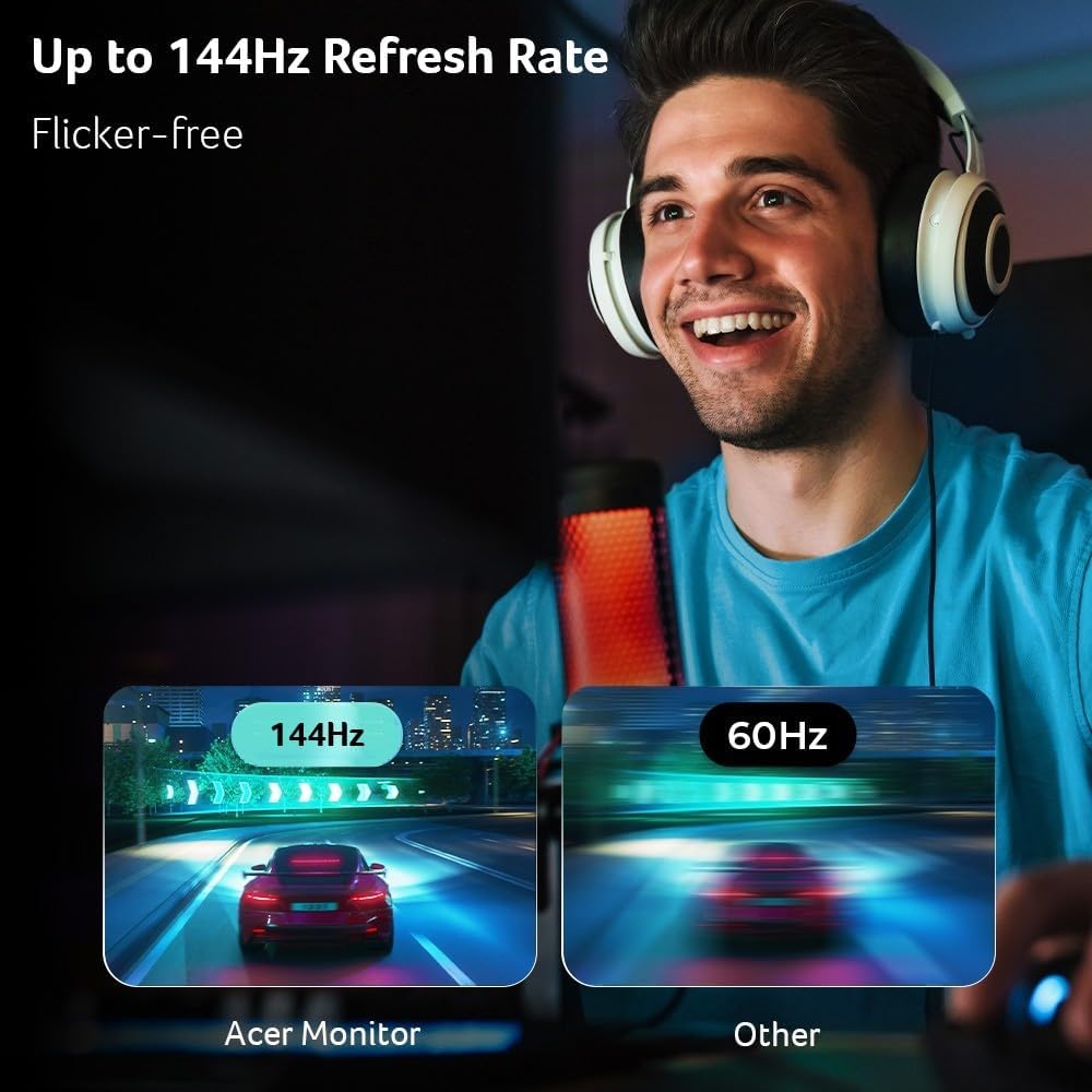 acer SH243Y P1si 23.8" IPS Full HD (1920 x 1080) Zero-Frame Gaming Office Monitor | AMD FreeSync Technology | Up to 144Hz Refresh | 1ms (VRB) | Tilt, Height Adjustment & Swivel | HDMI & VGA Ports