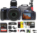 KODAK PIXPRO AZ528 Astro Zoom BSI-CMOS Bridge Vlogging Digital Camera 16MP 52X 1080p Wi-Fi (Midnight Blue) Bundle with 64GB Memory Card + Vlogger Tripod + Bag + Cleaning Kit + More Accessories