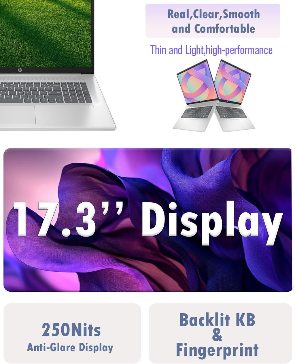 HP Flagship 17 Laptop Computer, Intel 10-Core i5-1334U, Backlit Keyboard, 20GB RAM, 512GB SSD, Windows 11Pro, Fingerprint Reader, 17.3 inch Anti-Glare Display, Fast Charge, Wi-Fi 6, w/Accessories