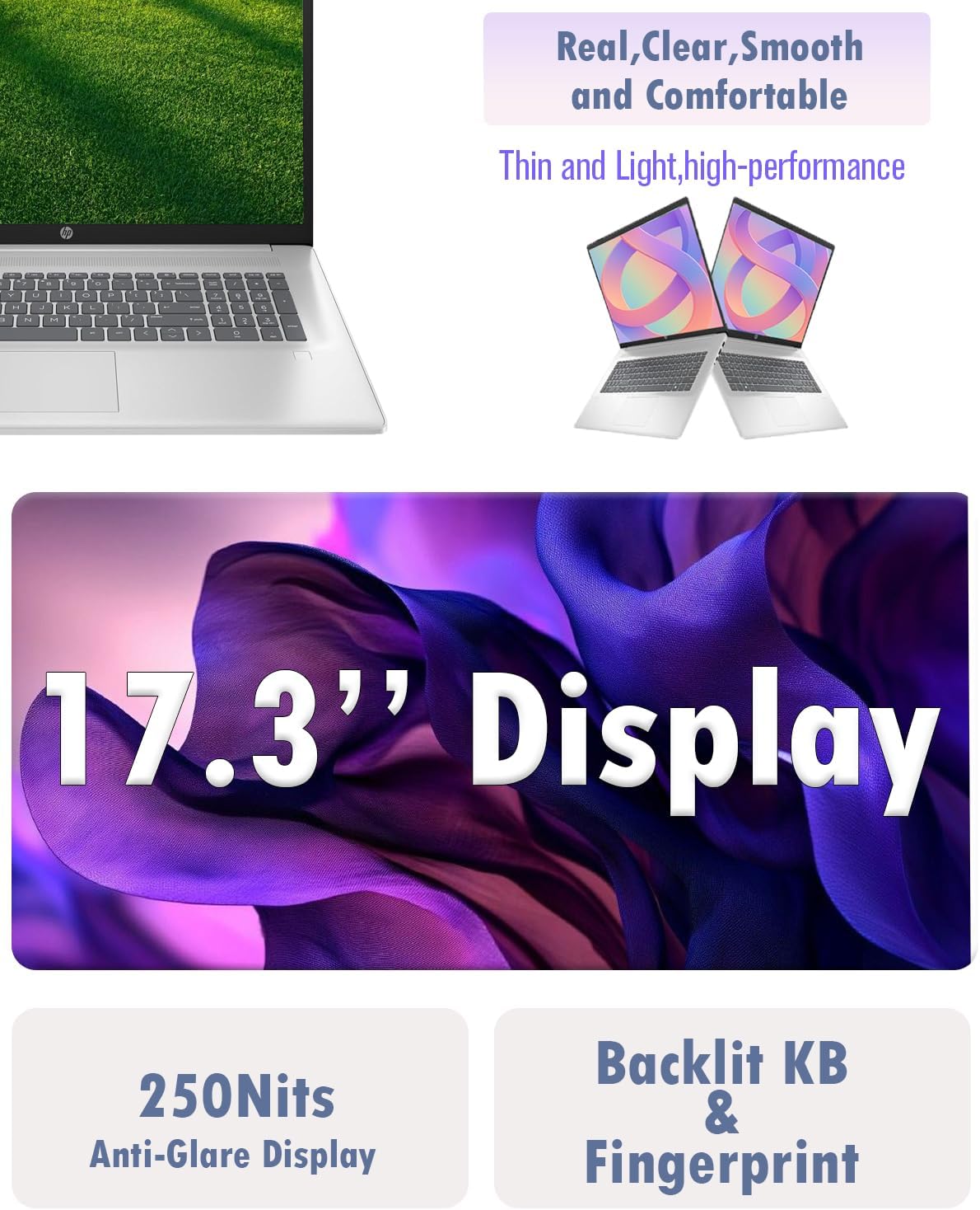 HP Flagship 17 Laptop Computer, Intel 10-Core i5-1334U, Backlit Keyboard, 20GB RAM, 512GB SSD, Windows 11Pro, Fingerprint Reader, 17.3 inch Anti-Glare Display, Fast Charge, Wi-Fi 6, w/Accessories