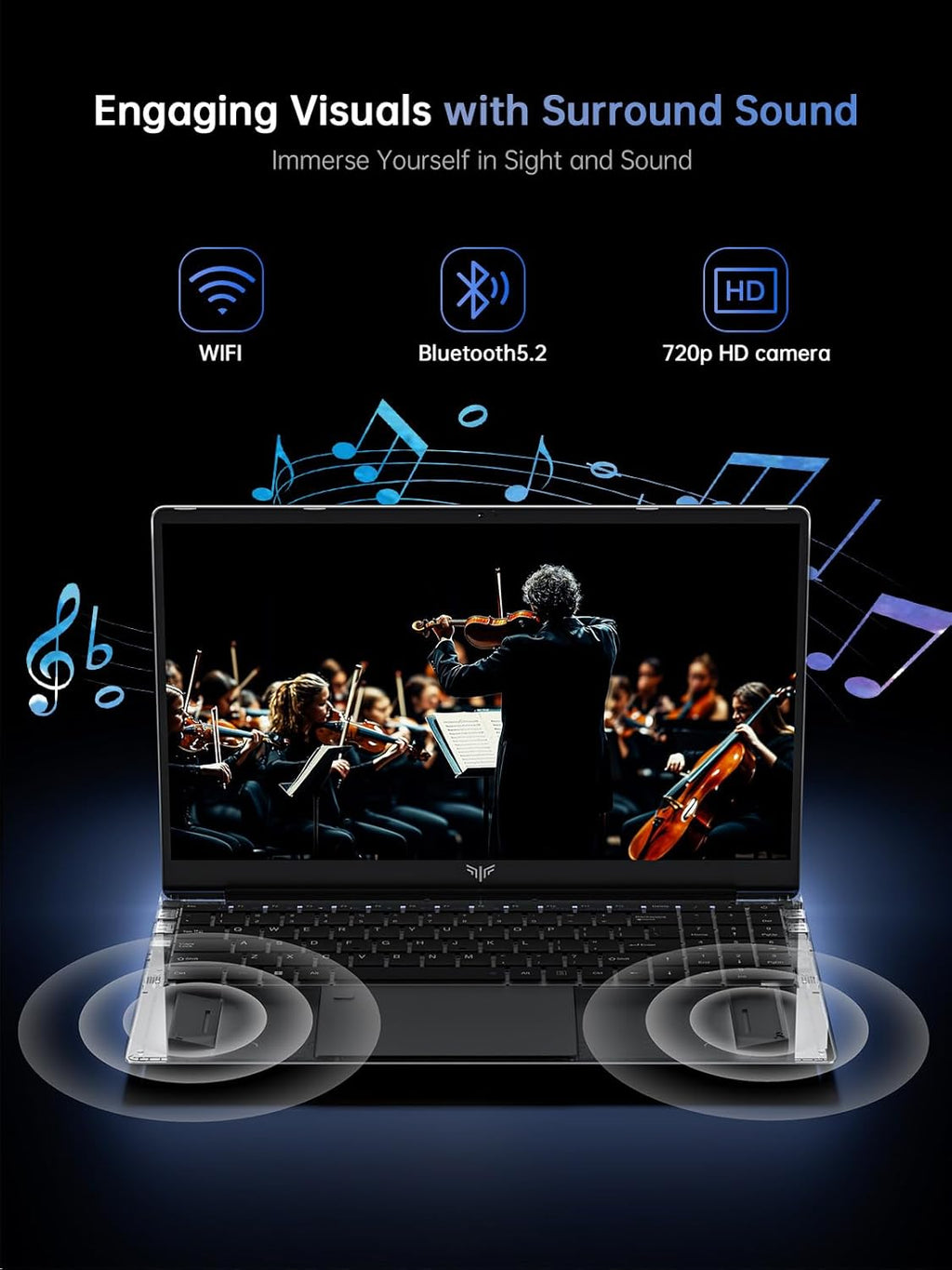KAIGERR Laptop Computer Intel N-Series Windows Laptop 15.6-in 16GB DDR4 512GB SSD Traditional Laptops WiFi 5 HDMI Type-C USB3.2 Webcam 3.5mm Audio Numeric Keypad Office Laptops Student Laptops