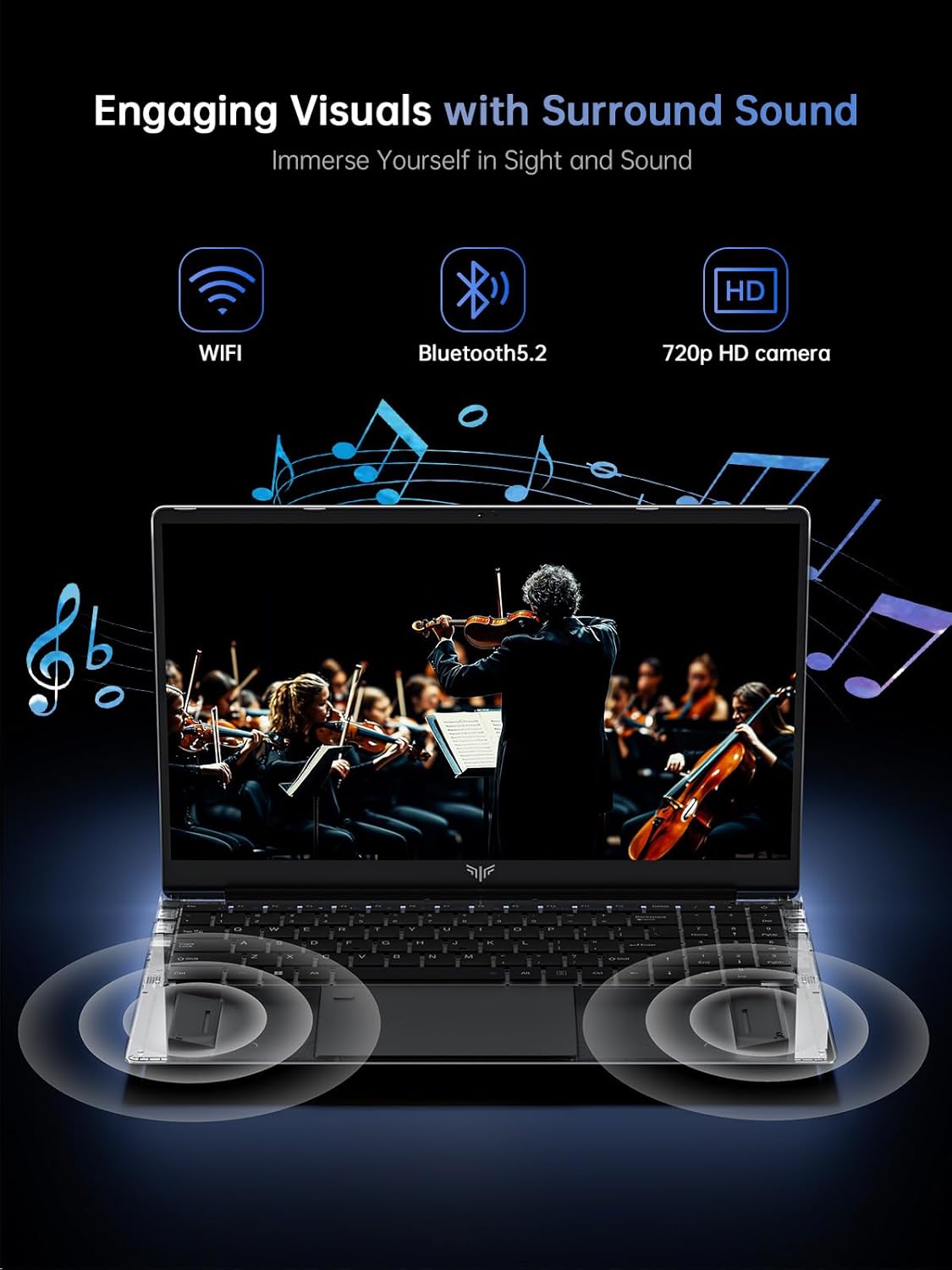 KAIGERR Laptop Computer Intel N-Series Windows Laptop 15.6-in 16GB DDR4 512GB SSD Traditional Laptops WiFi 5 HDMI Type-C USB3.2 Webcam 3.5mm Audio Numeric Keypad Office Laptops Student Laptops