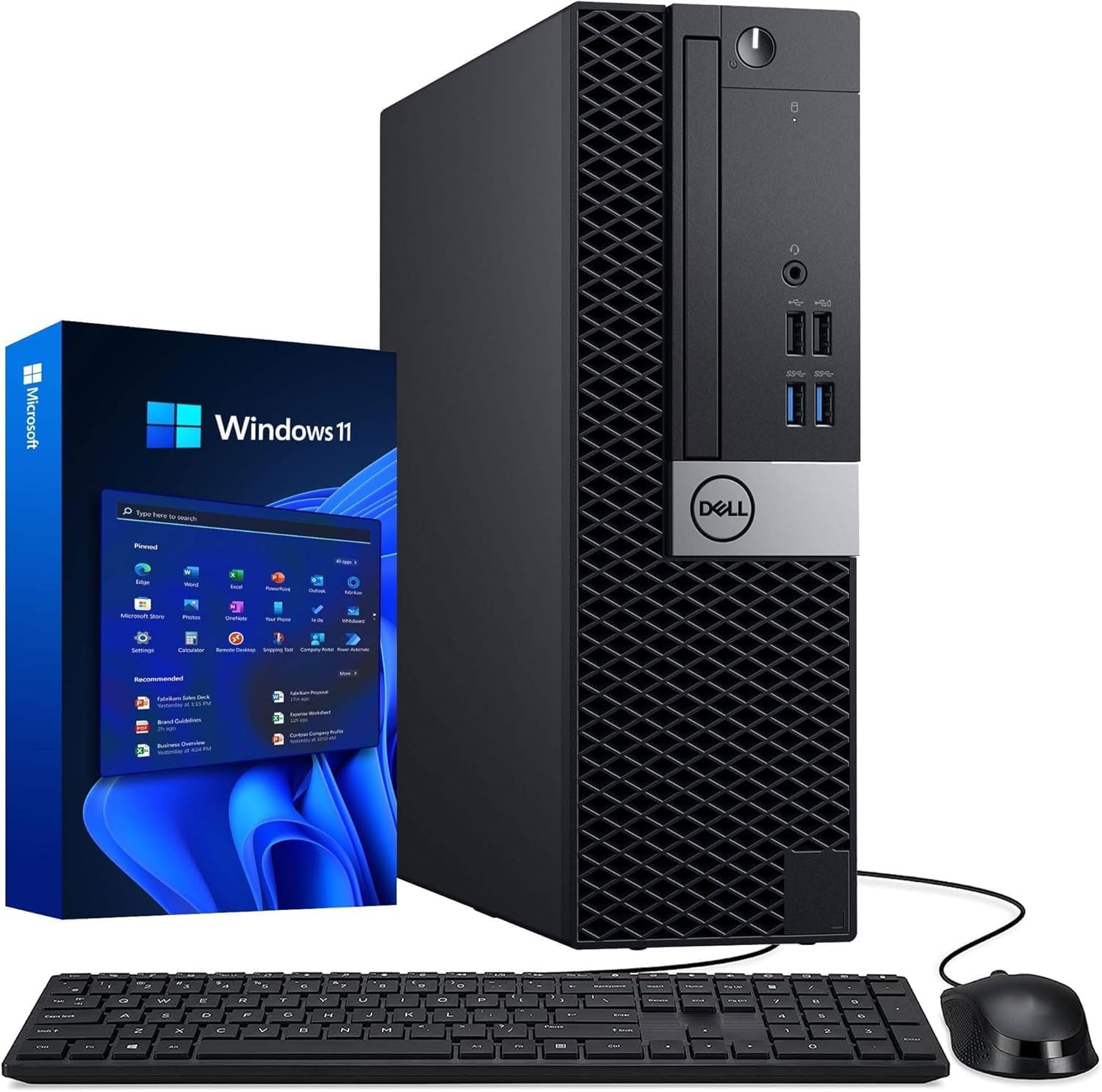Dell OptiPlex 3070 Desktop Computer PC Intel Core i5-9500 6-Cores, 16GB DDR4 Ram, 512GB SSD, Dual 2 x 22 LED Monitors, WiFi, Wireless KB & Mouse, Windows 11 Pro (Renewed)