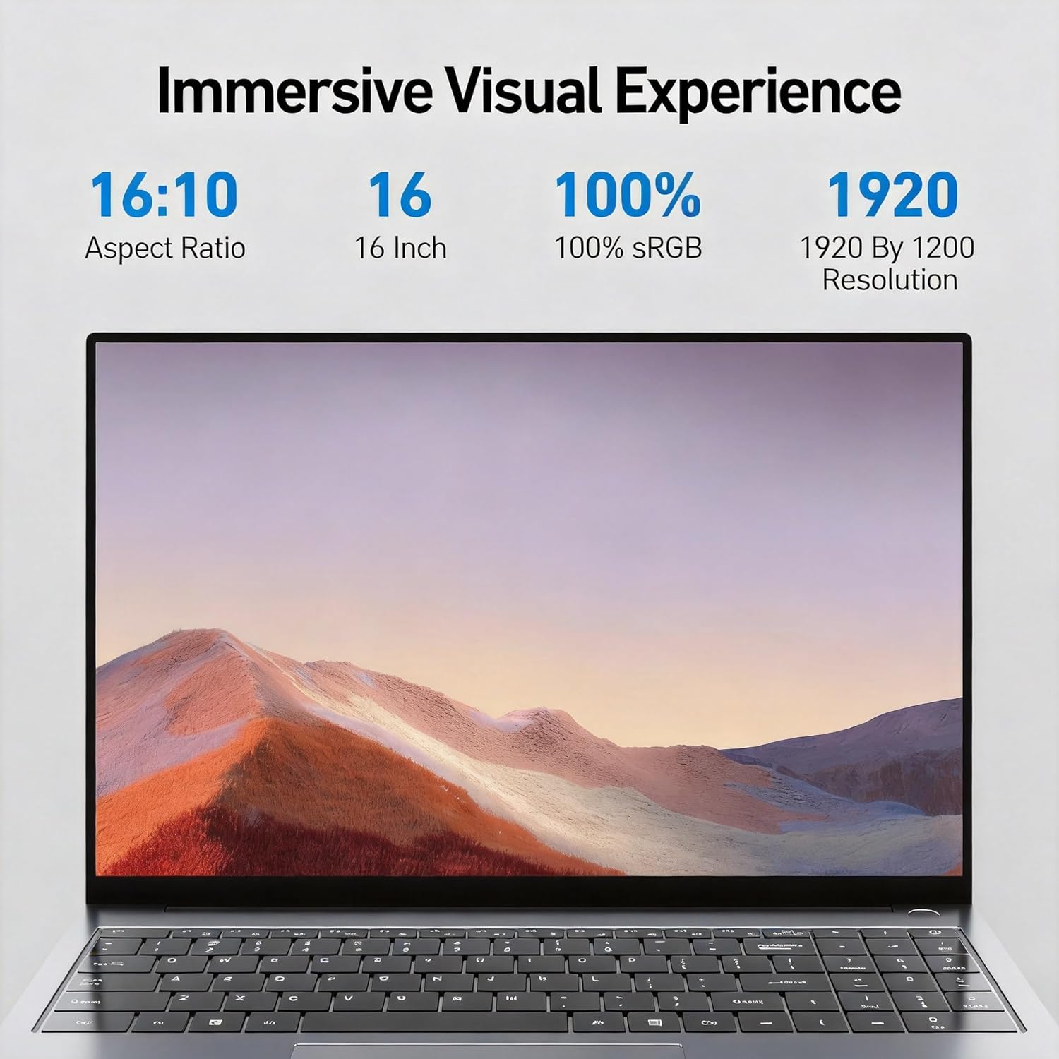 2026 New 16'' Laptop, 1TB SSD, 16GB RAM, Intel Quad-Core Processor 3.6GHz(Beat Core i7-8565U), Win 11, Backlit Keyboard, 1080p FHD Display, Fingerprint, USB 3.2 Gen1, WiFi5, BT5, Type-C, HDMI, Metal