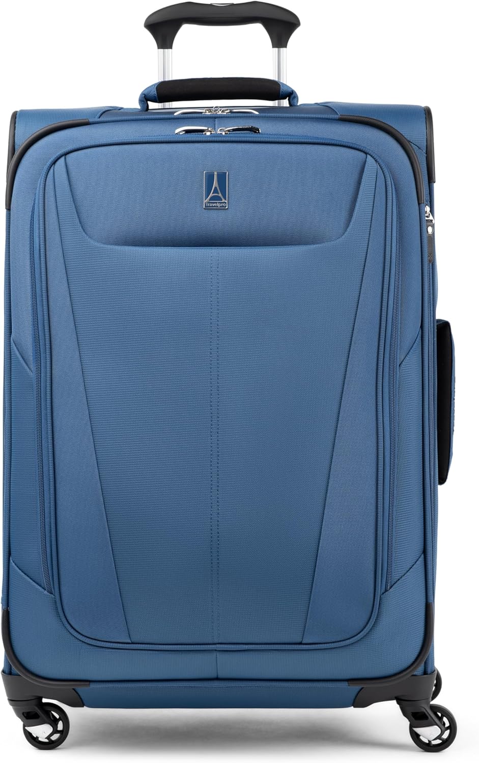 Travelpro Maxlite 5 Softside Expandable Luggage with 4 Spinner Wheels, Lightweight Suitcase, Men and Women, Ensign Blue, Checked-Medium 25-Inch