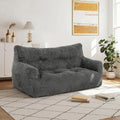 Pamapic 59" Bean Bag Chair,2 Seat Loveseat Sofa,Ultra Soft Dutch Velvet,Fluffy Comfort Washable Cover,Corduroy Lazy Sofa Bed for Adults,Fit Living Room, Bedroom,Outdoor Spaces,72h Rebound,Gray