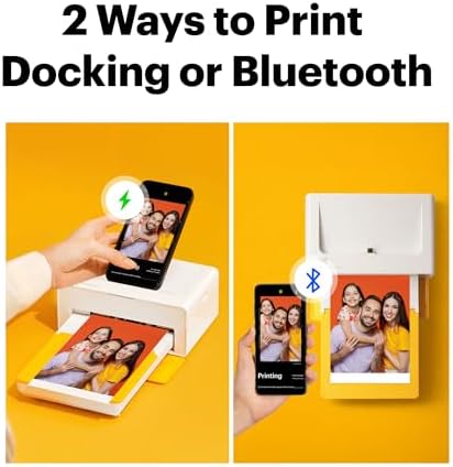 KODAK Dock Plus 4x6'' Photo Printer, 130 Sheets, Docking & Bluetooth Smartphone Printer for iPhone & Android, Instant Color Prints, 4PASS Dye Sublimation