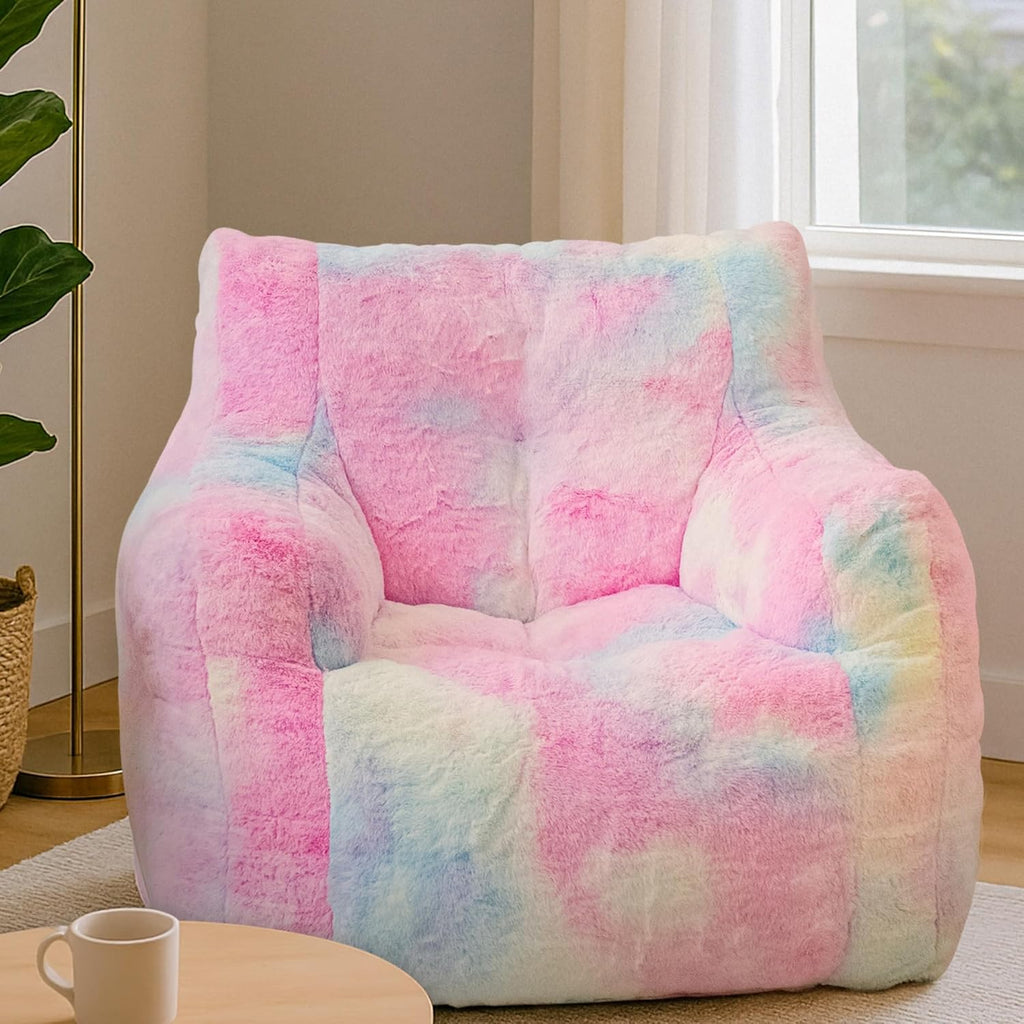 Recaceik Bean Bag Chairs, Giant Bean Bag Chair for Bedroom, Living Room (Rainbow)