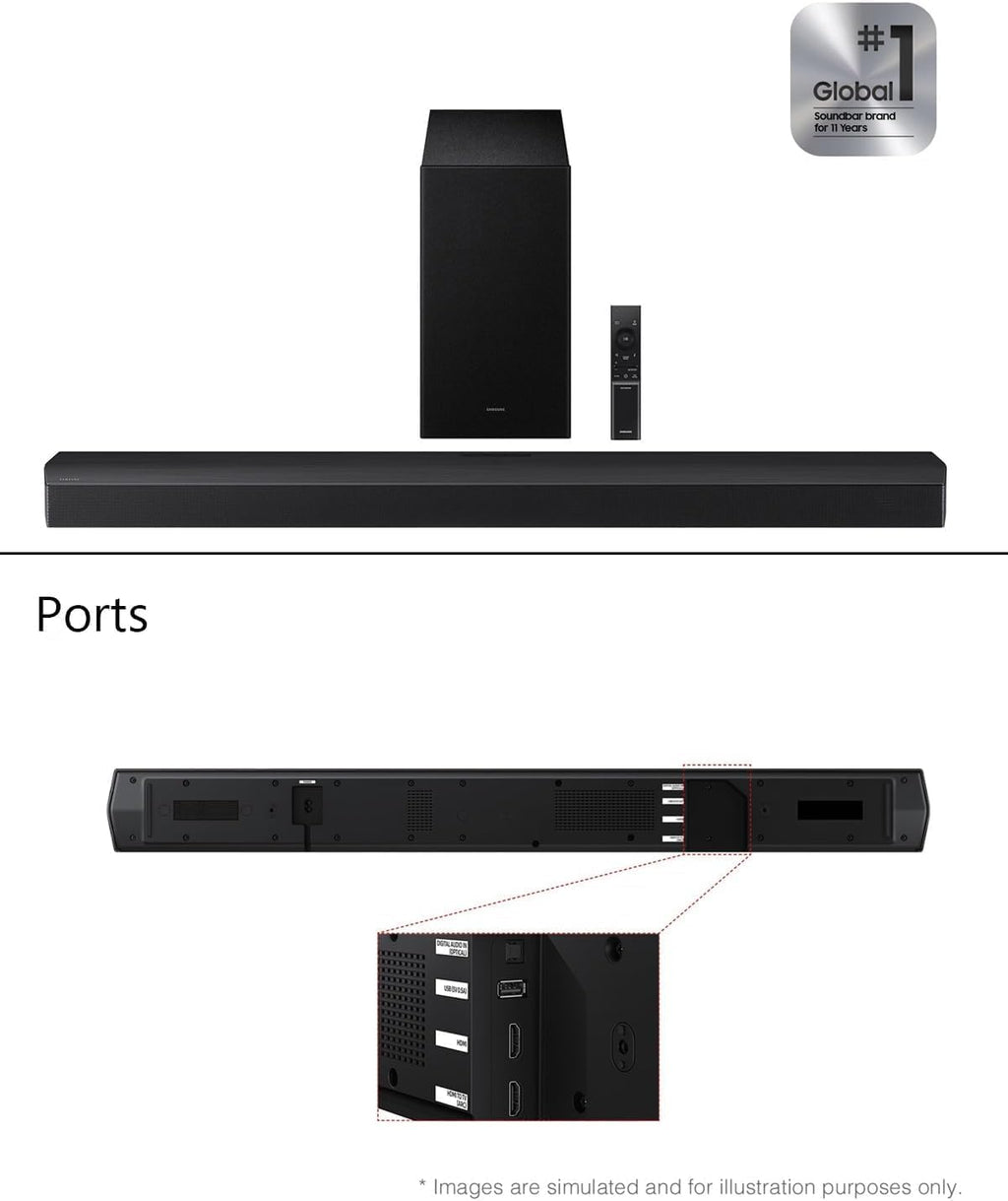 Samsung B-Series Soundbar HW-B750F 5.1ch with Wireless Subwoofer, DTS Virtual:X Surround Sound, TV Home Theater System for Movies, Gaming, Powerful Bass & Immersive Audio Upgrade