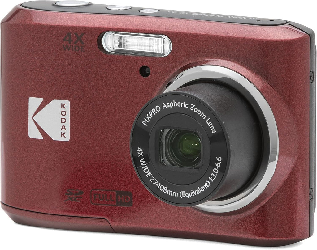 Kodak PIXPRO FZ45 Digital Camera, 16MP Point & Shoot with 4X Optical Zoom, 27mm Wide Angle, 2.7 Inch LCD, 1080p Video, Red