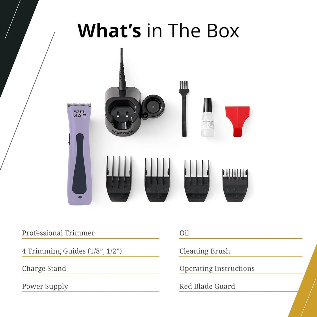 Wahl Professional Sterling Mag Cordless Trimmer, Lithium Ion, Quick-Detach Blade, 120 Minute Run Time, Includes Charging Stand