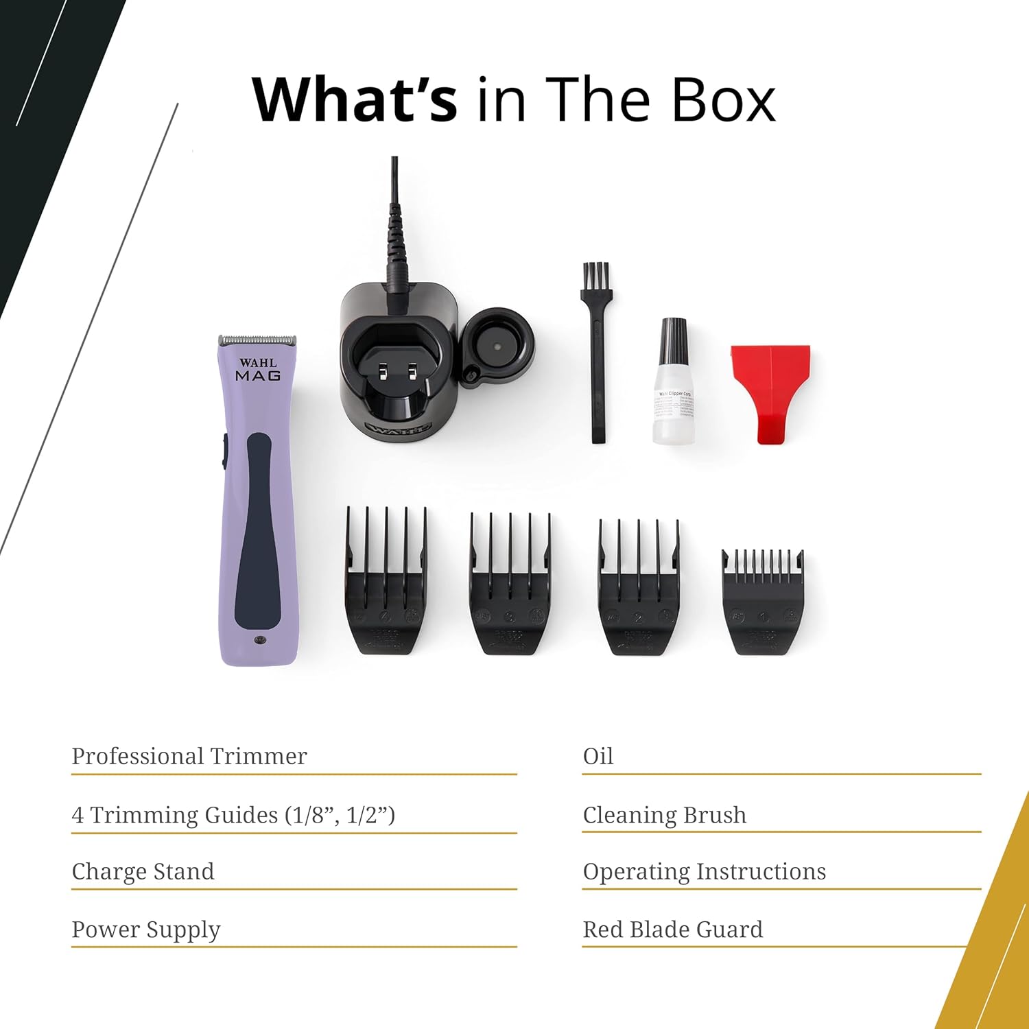 Wahl Professional Sterling Mag Cordless Trimmer, Lithium Ion, Quick-Detach Blade, 120 Minute Run Time, Includes Charging Stand