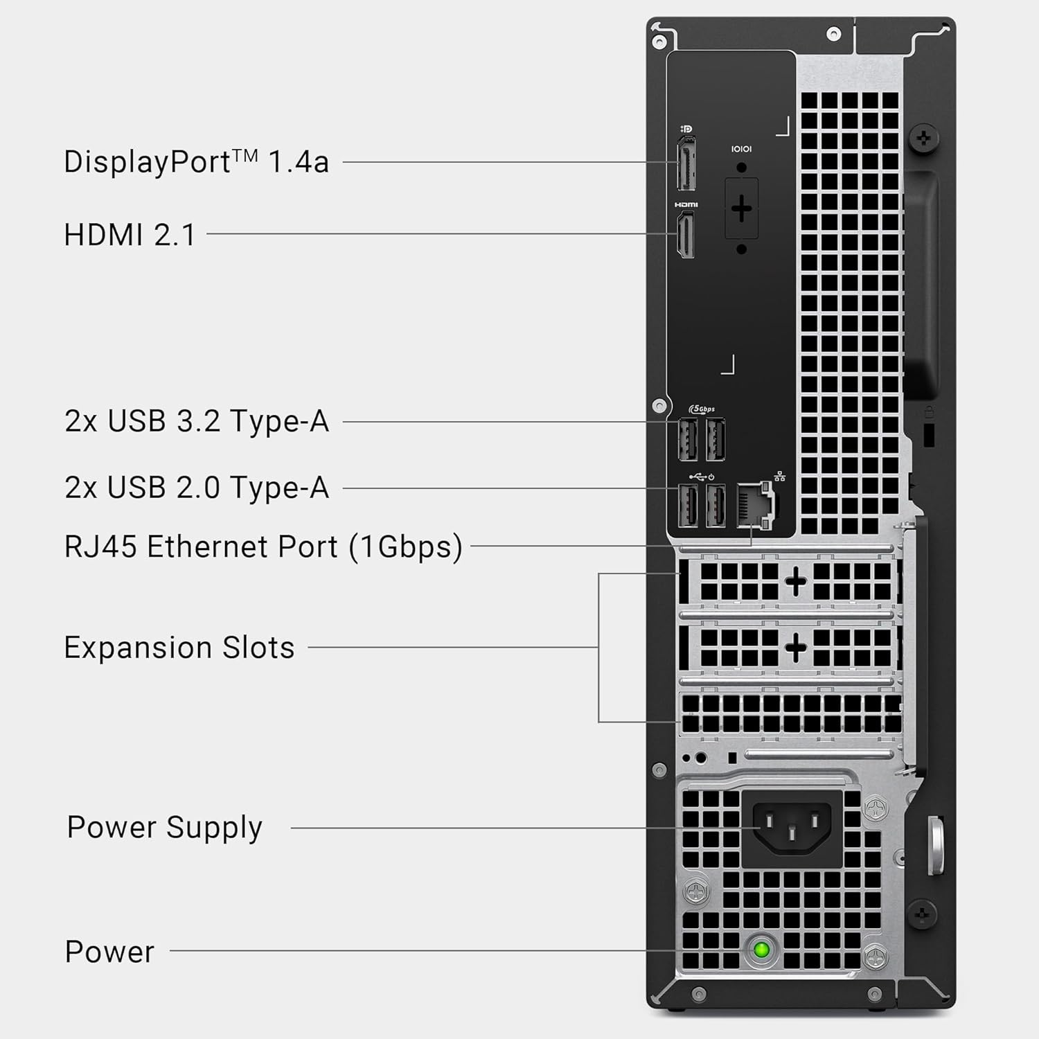 Dell Slim Desktop ECS1250 - Intel Core Ultra 5-225 Processor, UHD Graphics, 16GB Memory, 512GB M.2 SSD, 3.0 SD Card Reader, Wired Keyboard and Mouse, Windows 11 Home, Onsite+Migrate Service