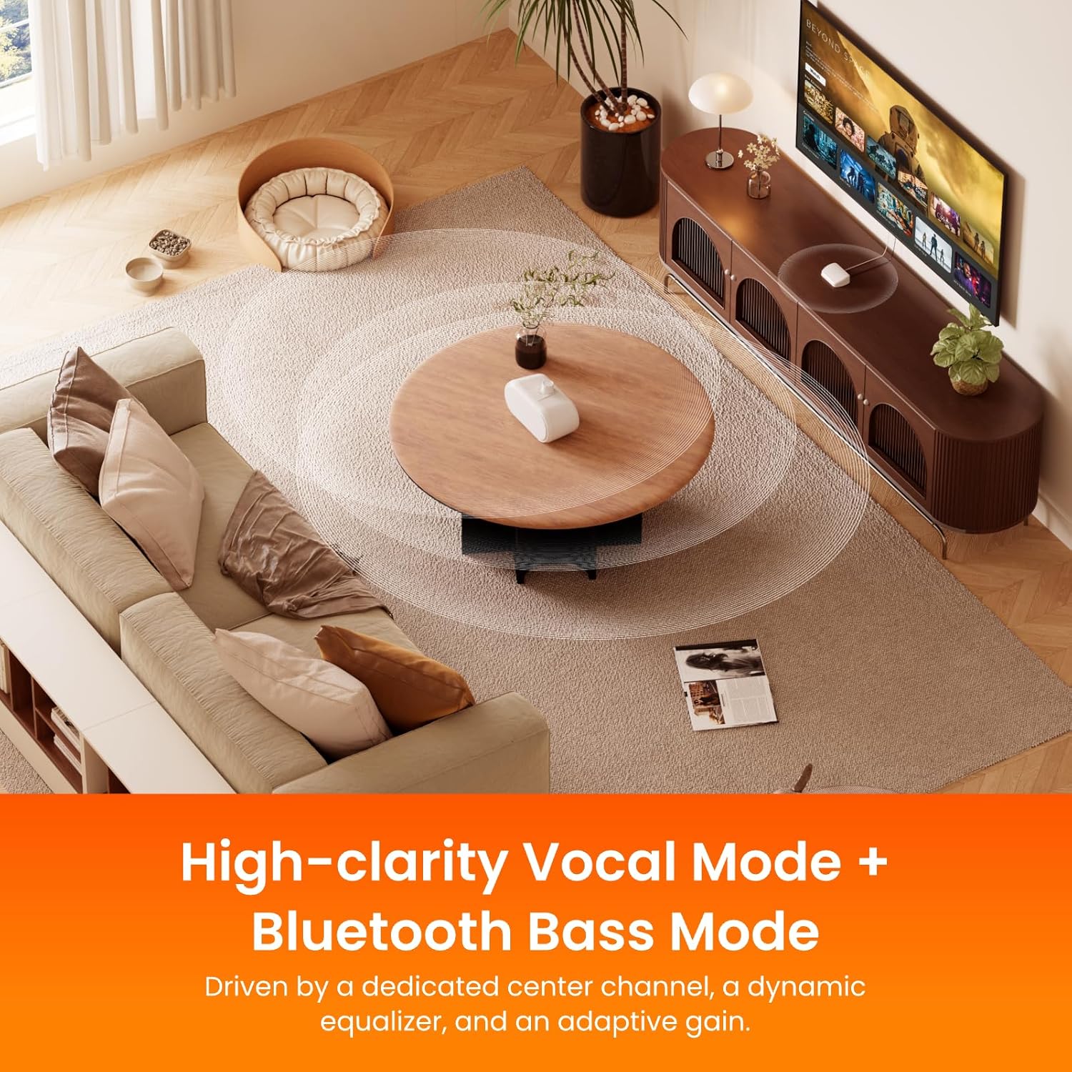 2.4GHz Wireless TV Speakers,Voice Clarifying Dialog Potable TV Speakers for Hard of Hearing and Elderly,27H Playtime,No Delaym,Compatible with Optical AUX RCA TVs,100Ft Range,Bluetooth TV Speakers ﻿