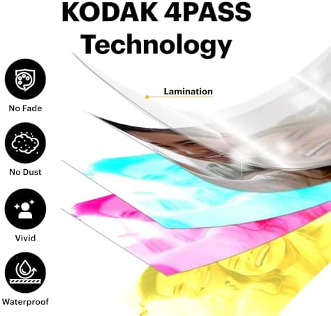 KODAK Dock Plus 4x6'' Photo Printer, 130 Sheets, Docking & Bluetooth Smartphone Printer for iPhone & Android, Instant Color Prints, 4PASS Dye Sublimation