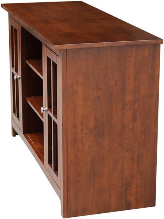 Solid Wood Entertainment / TV Stand with 2 Doors - 48", Espresso