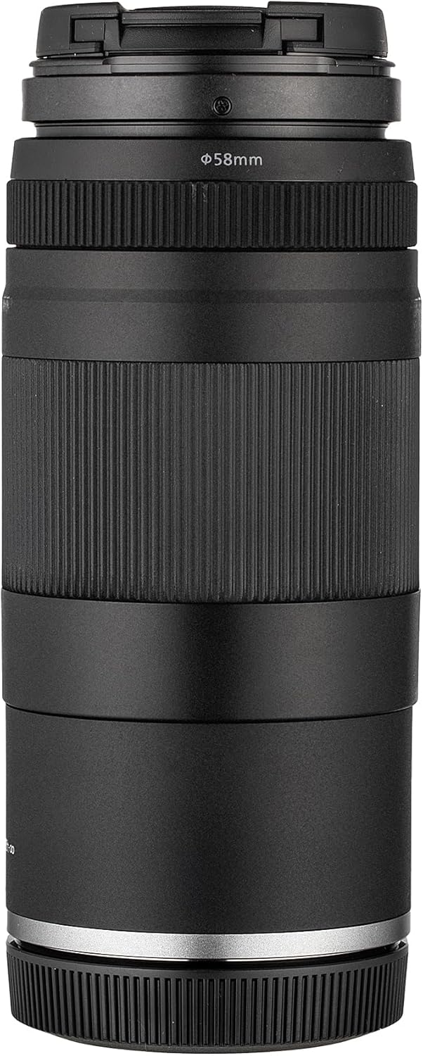 Canon RF 75-300mm F4-5.6 Telephoto Zoom Long-Range Autofocus Lens for EOS R Mirrorless Cameras + 58mm 3 Piece Filter Kit + Large Lens Bag + Cap Keeper + Cleaning Kit