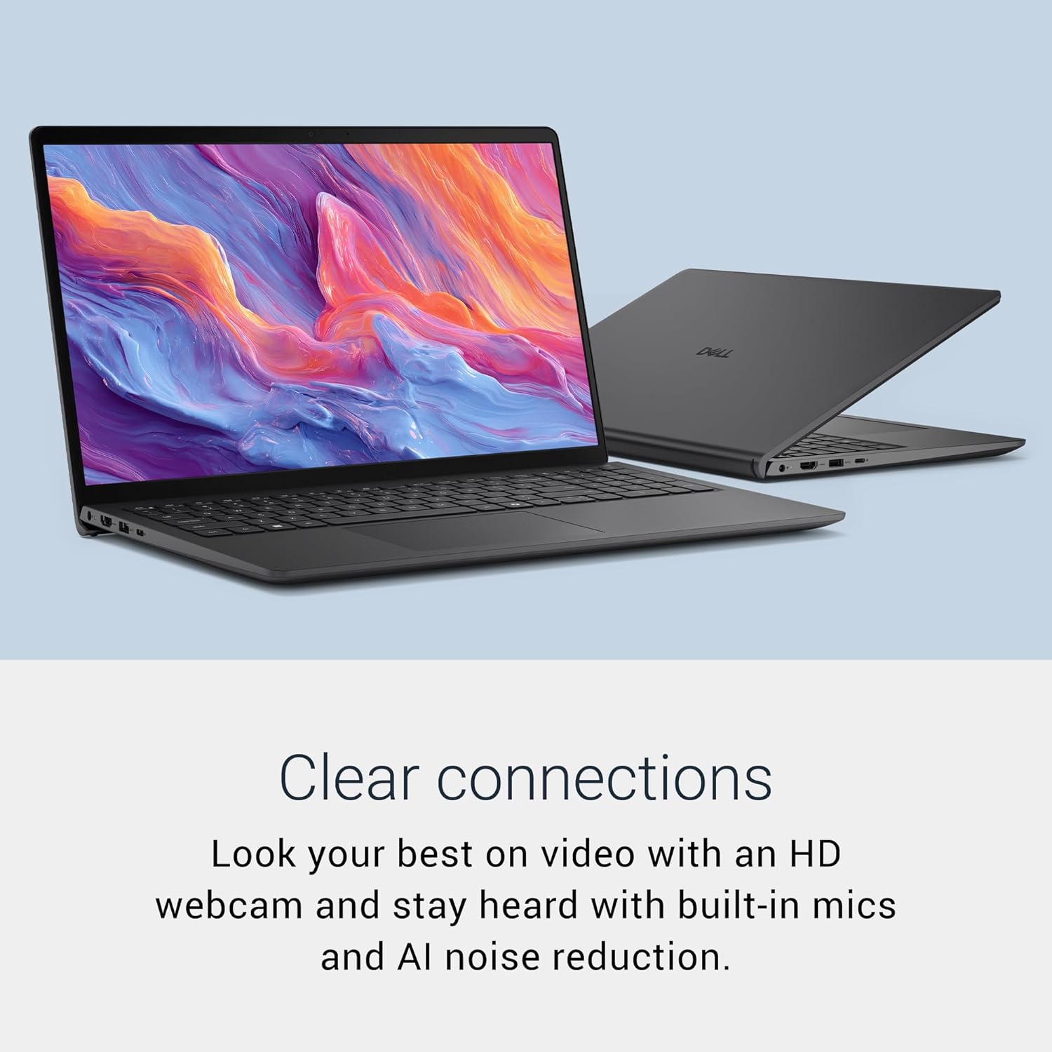 Dell 15 Laptop D15260-15.6-inch FHD 60Hz 300 nits Display, Intel Core Ultra 5 Processor 225U, Intel Graphics, 16GB Memory, 512GB SSD, English US Backlit Keyboard AI Copilot Hotkey, Windows 11 Home